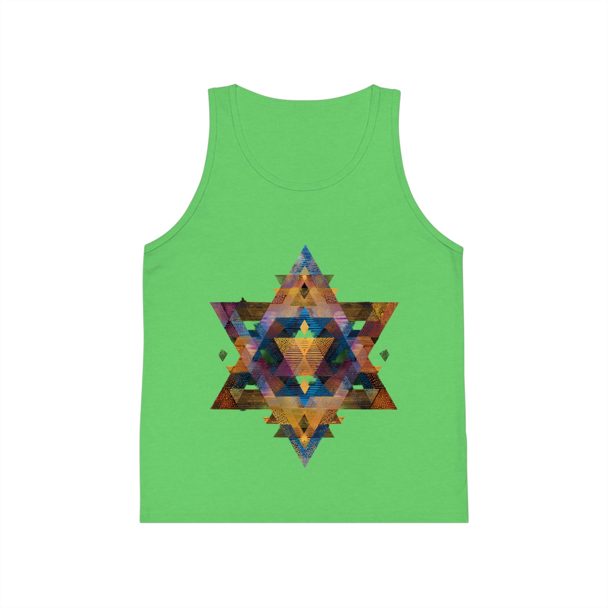 Star of David Geometric Kid's Jersey Tank Top - American Zionist