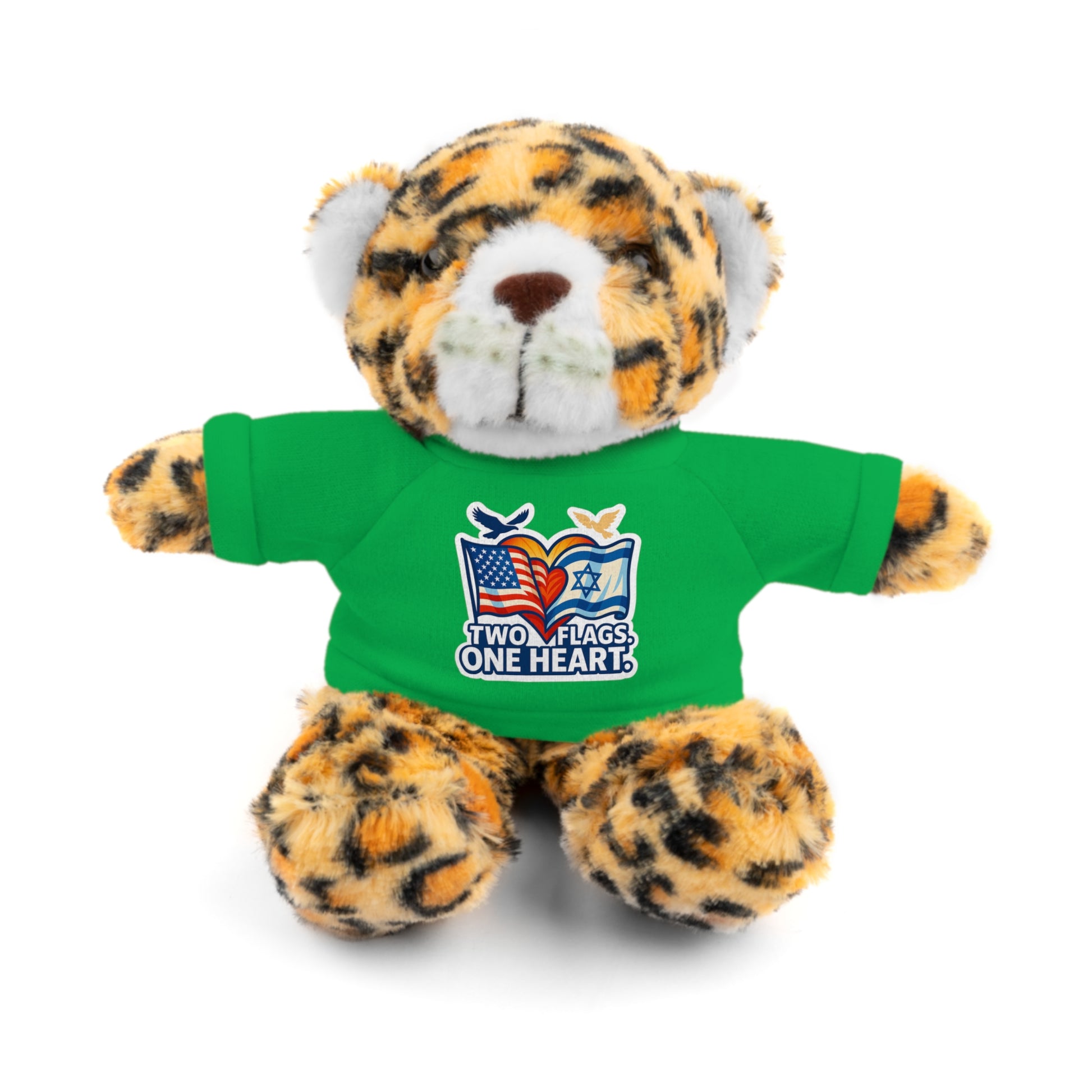 Two Flags. One Heart Stuffed Animals with Tee - American Zionist