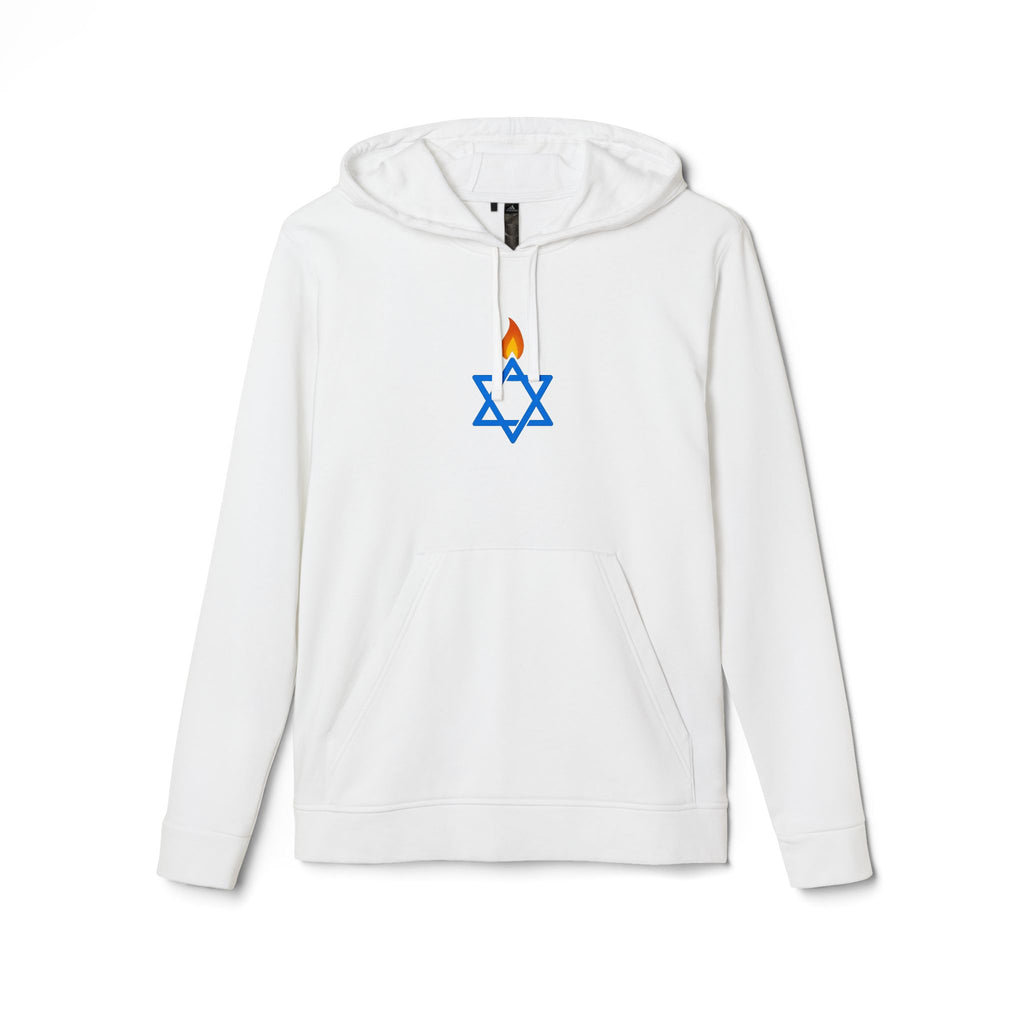 Fire Stars Of David Adidas Unisex Fleece Hoodie - American Zionist