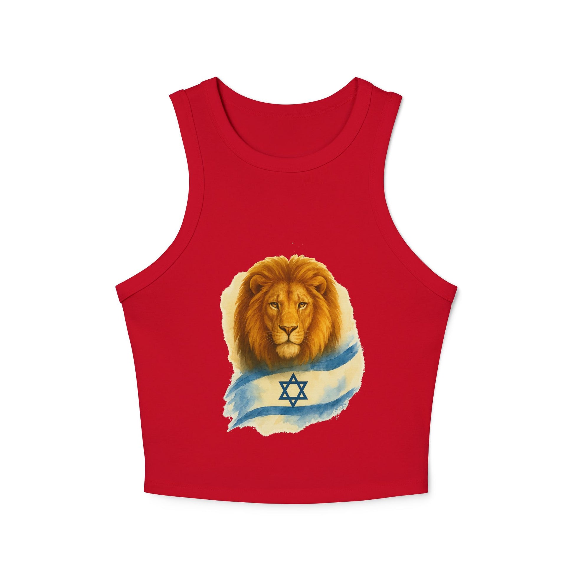 Lion Of Israel Women's Micro Rib Racer Tank Top - American Zionist