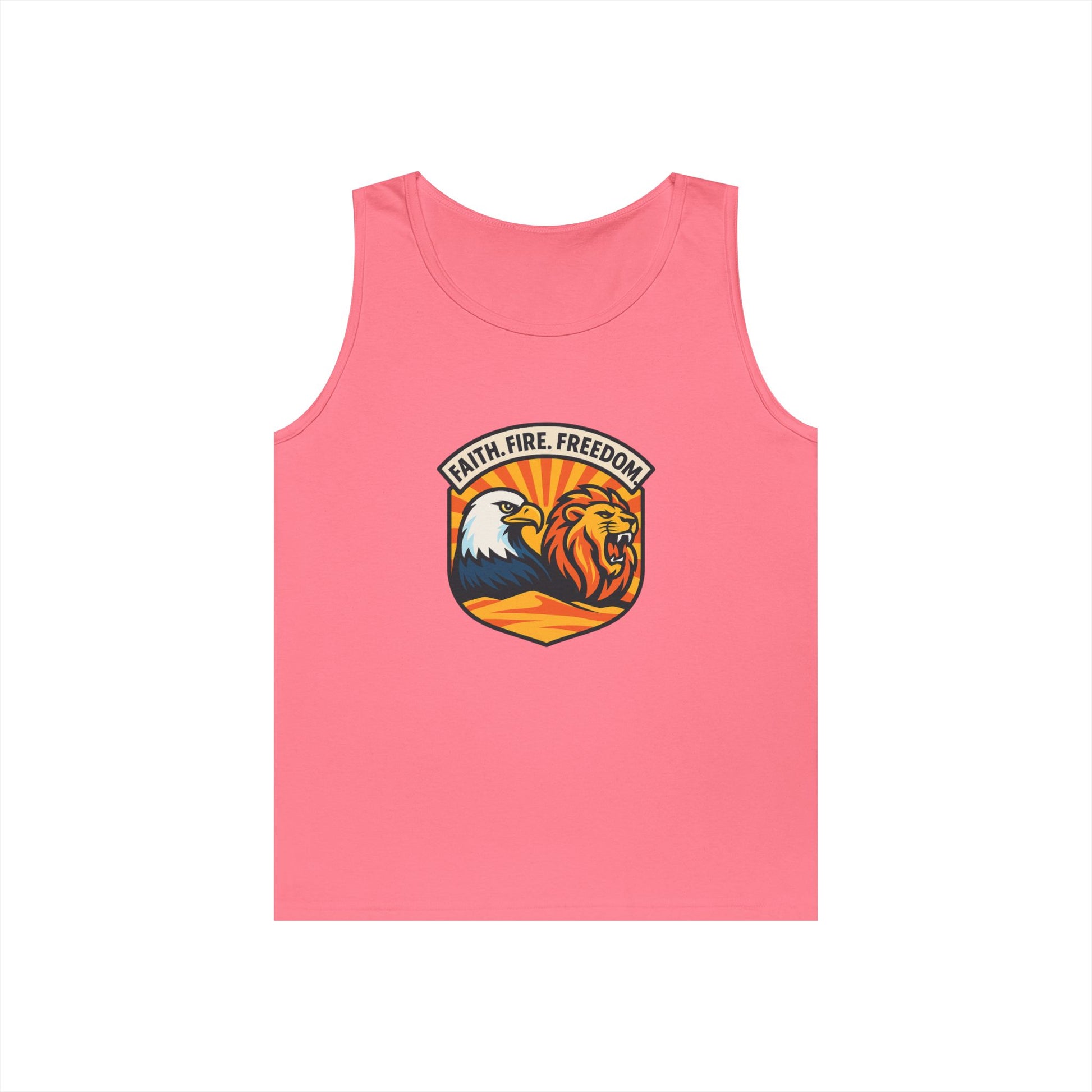 Lions Eagles Rise Unisex Heavy Cotton Tank Top - American Zionist