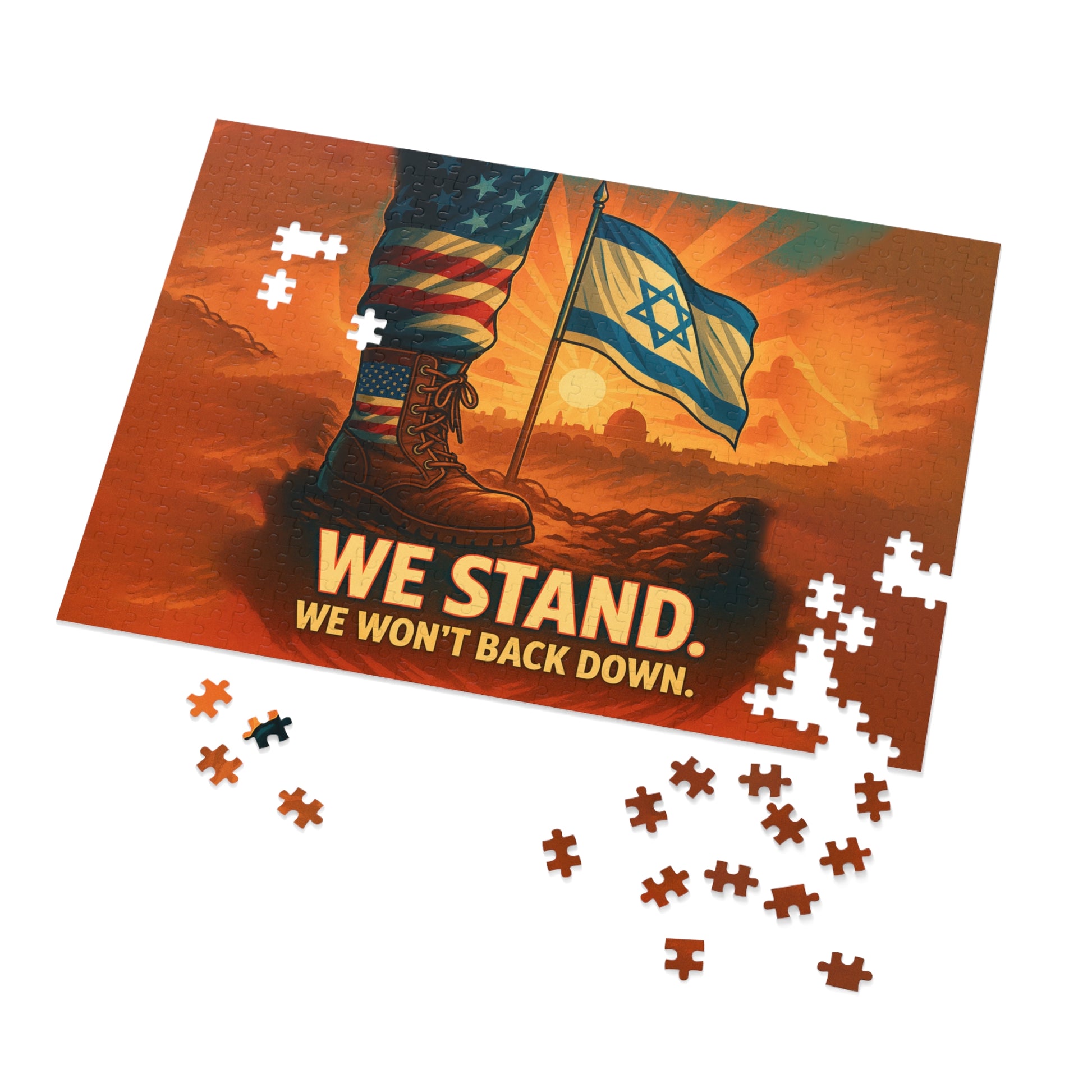 We Stand Jigsaw Puzzle with Tin - American Zionist