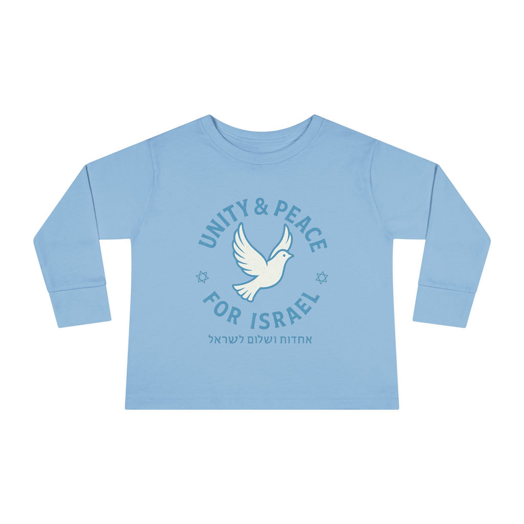 Unity Peace For Israel Toddler Long Sleeve Tee - American Zionist