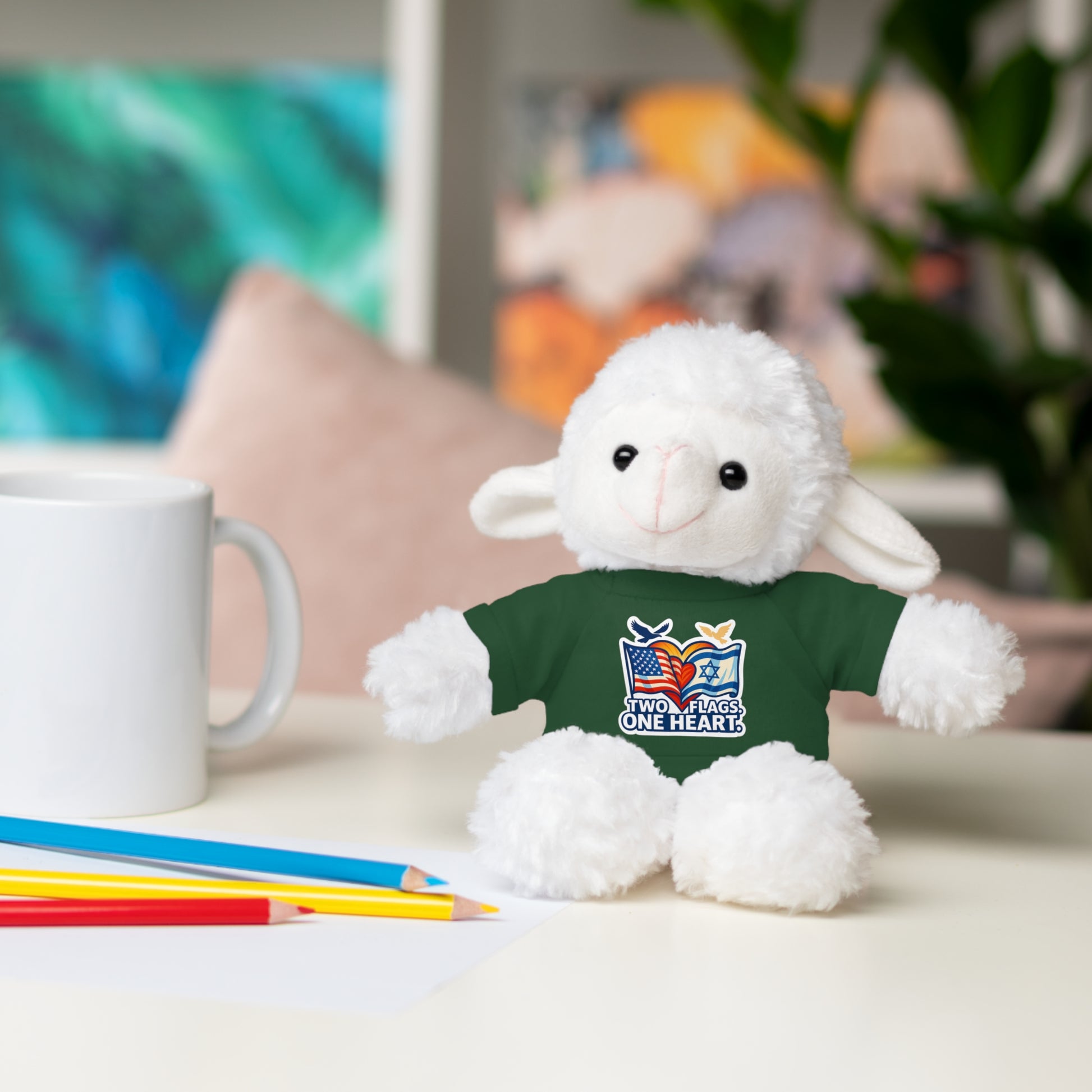 Two Flags. One Heart Stuffed Animals with Tee - American Zionist