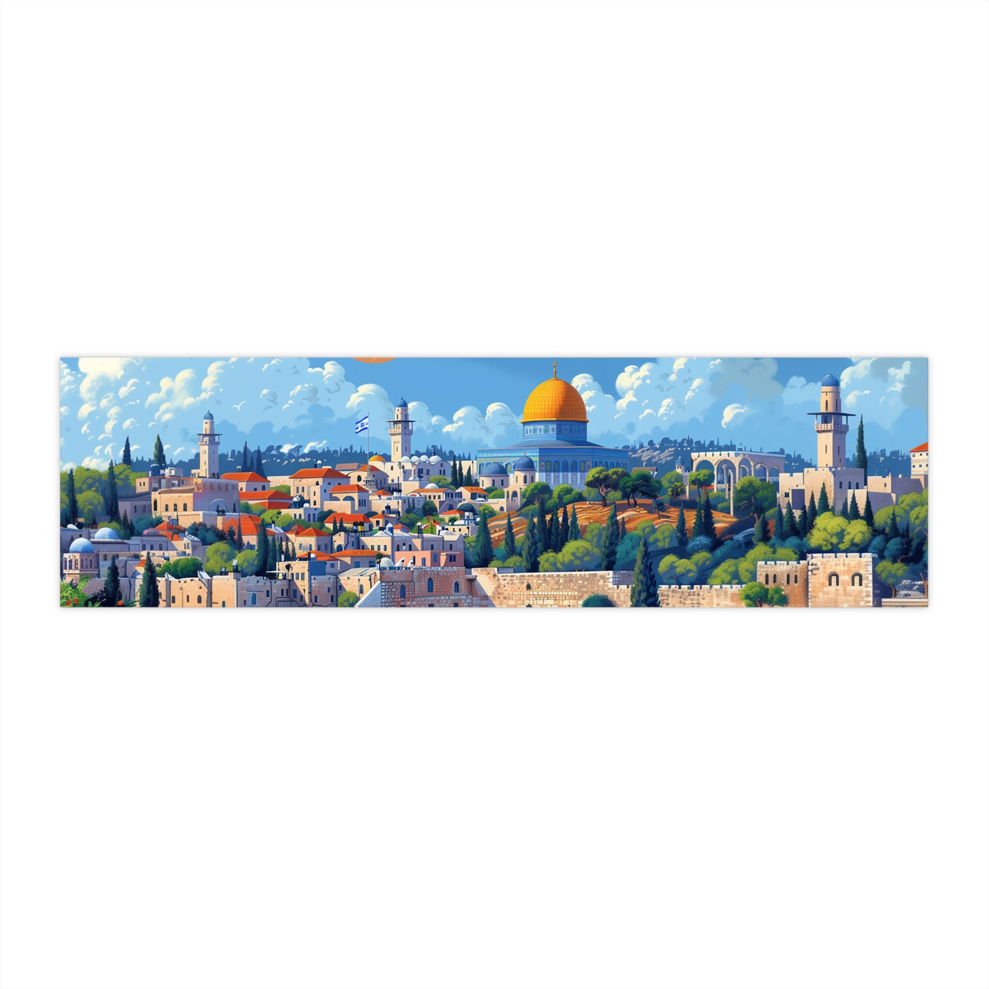 Jerusalem City Skyline Bumper Stickers - American Zionist