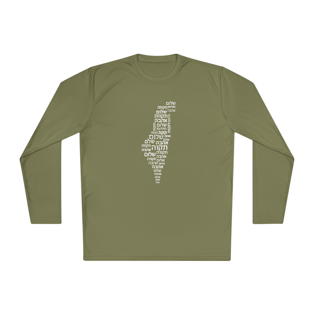 Hebrew Letters Unisex Lightweight Long Sleeve Tee - American Zionist