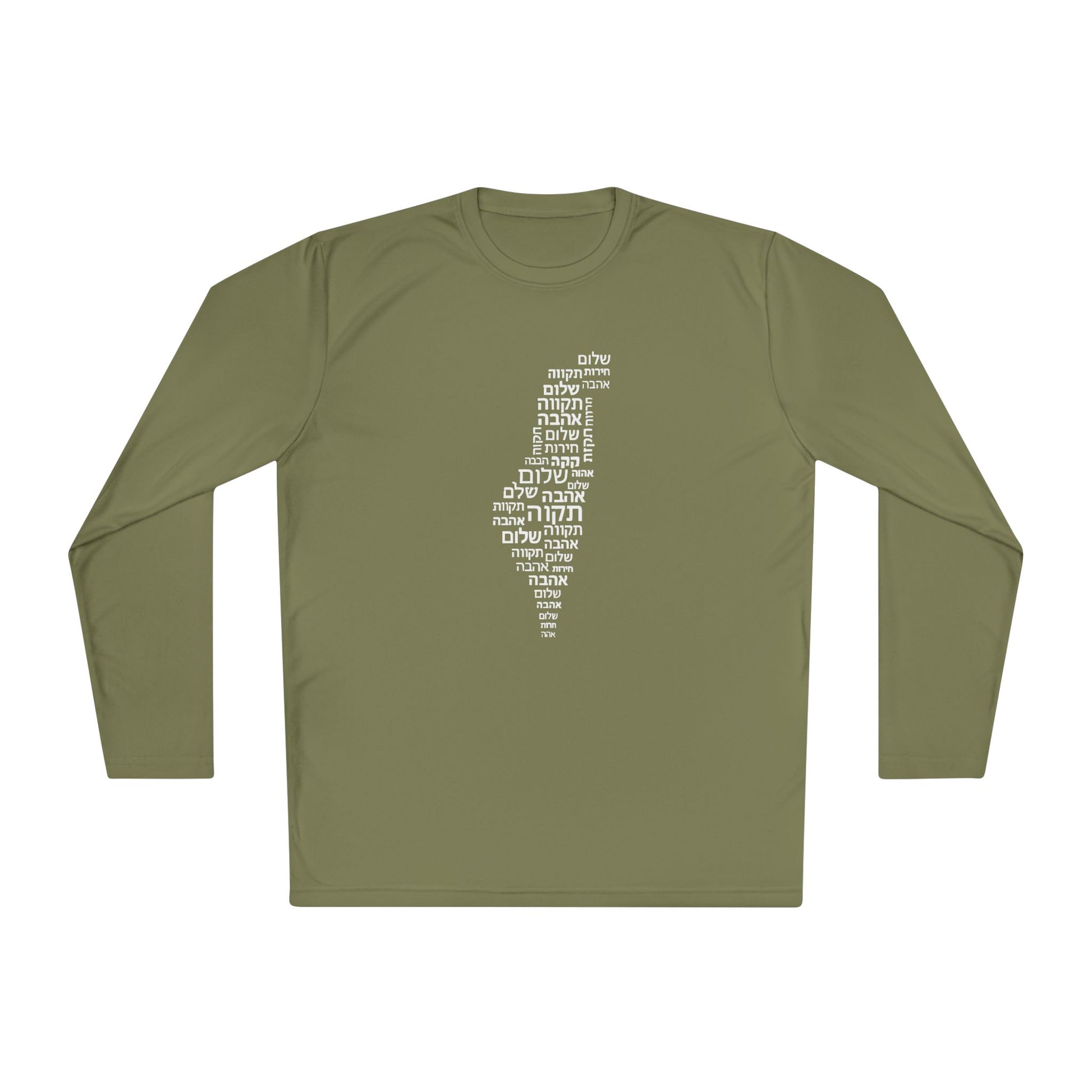 Hebrew Letters Unisex Lightweight Long Sleeve Tee - American Zionist