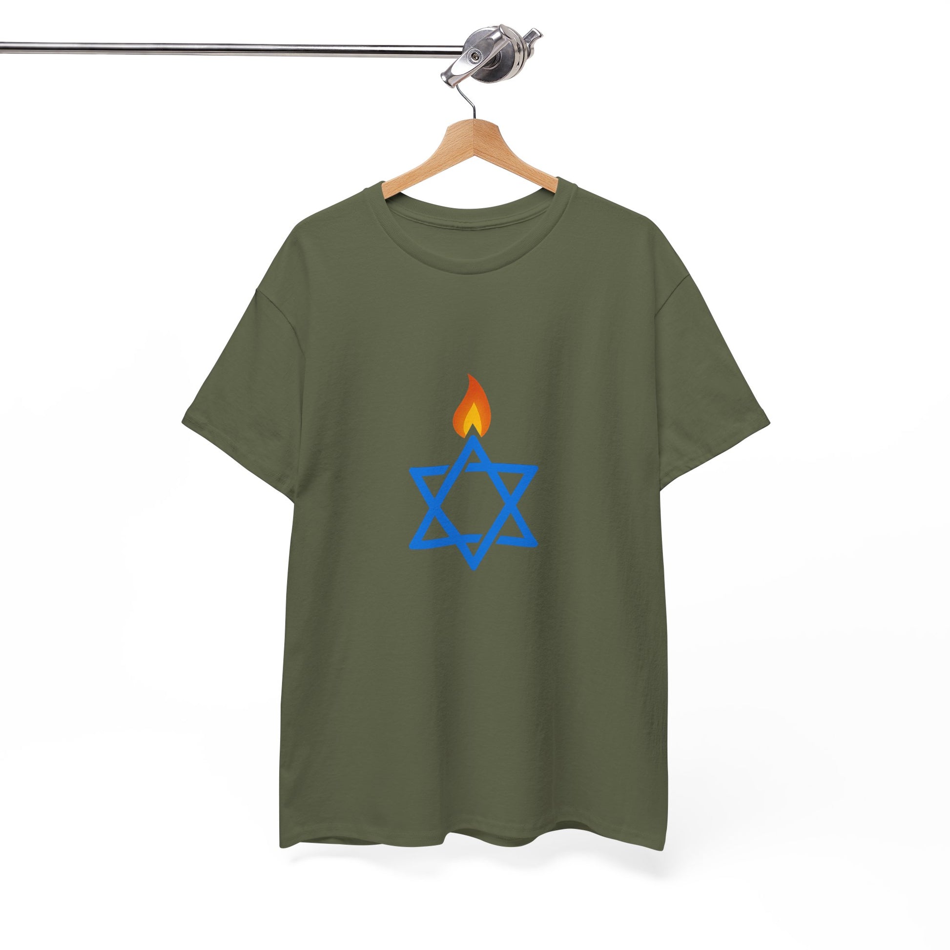 Fire Stars Of David Unisex Heavy Cotton Tee - American Zionist