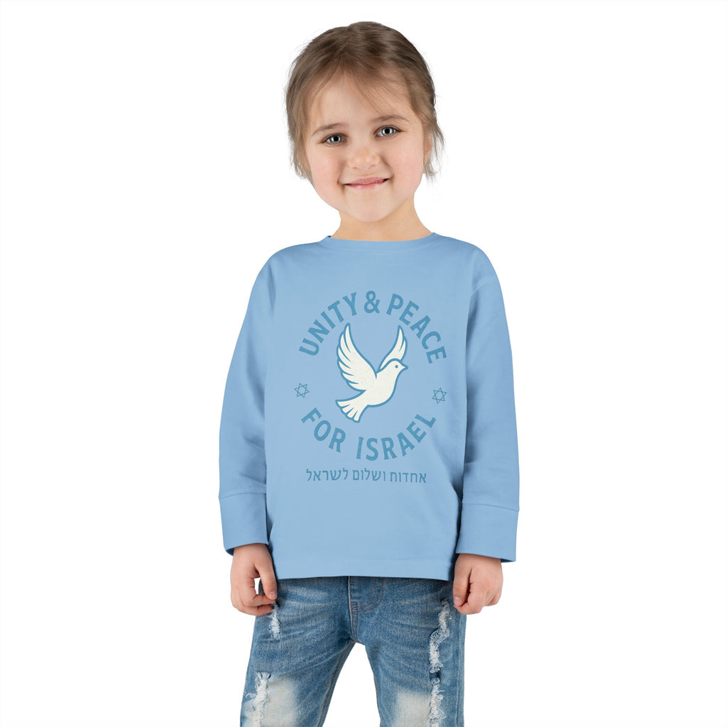 Unity Peace For Israel Toddler Long Sleeve Tee - American Zionist