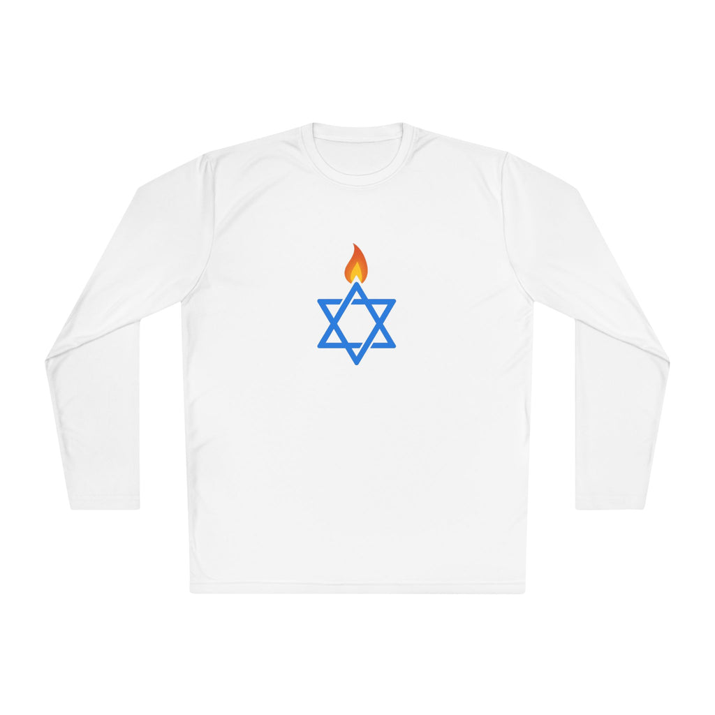 Fire Stars Of David Unisex Lightweight Long Sleeve Tee - American Zionist