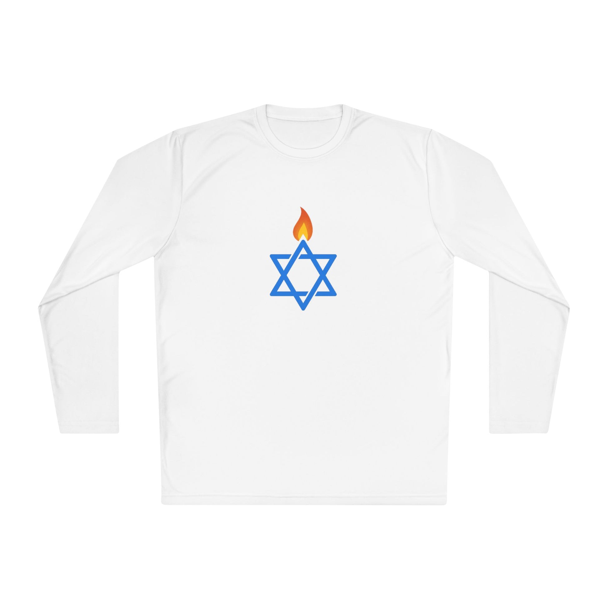Fire Stars Of David Unisex Lightweight Long Sleeve Tee - American Zionist
