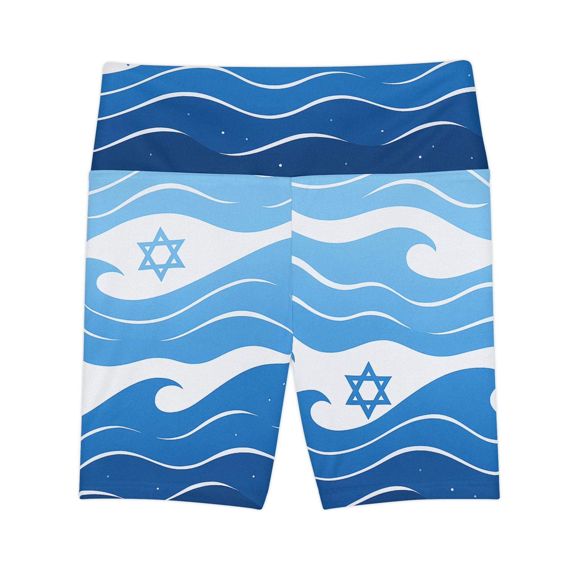 Waves of the Land Women's Workout Shorts (AOP) - American Zionist