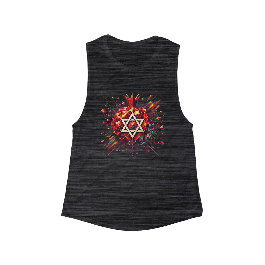Pomegranate Star of David Women's Flowy Scoop Muscle Tank - American Zionist
