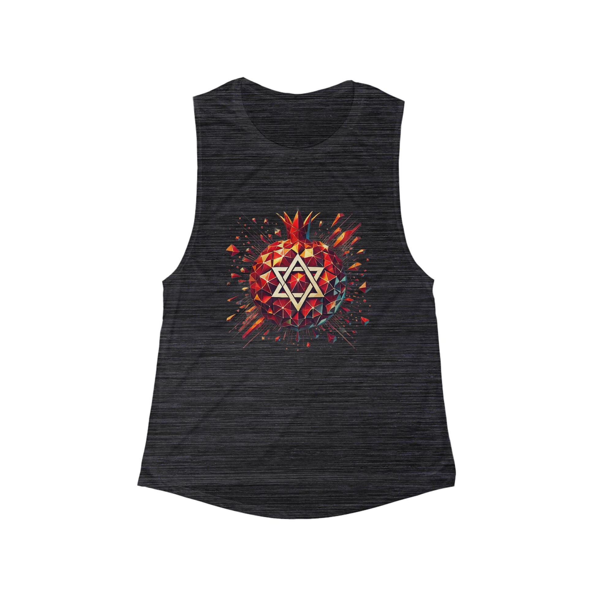 Pomegranate Star of David Women's Flowy Scoop Muscle Tank - American Zionist