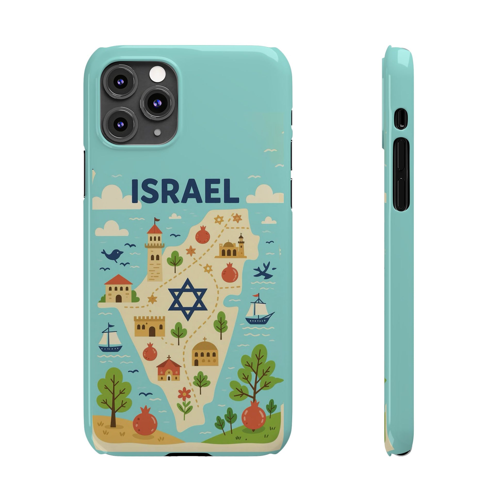 Map of Israel Slim Phone Cases - American Zionist