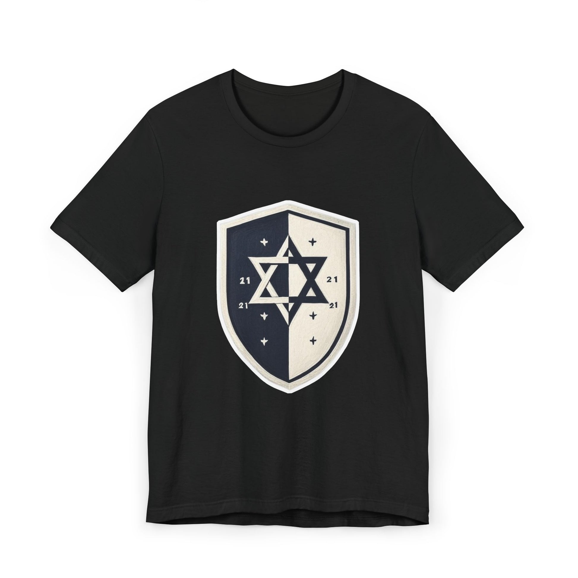 Black and White Shield Unisex Jersey T-Shirt - American Zionist