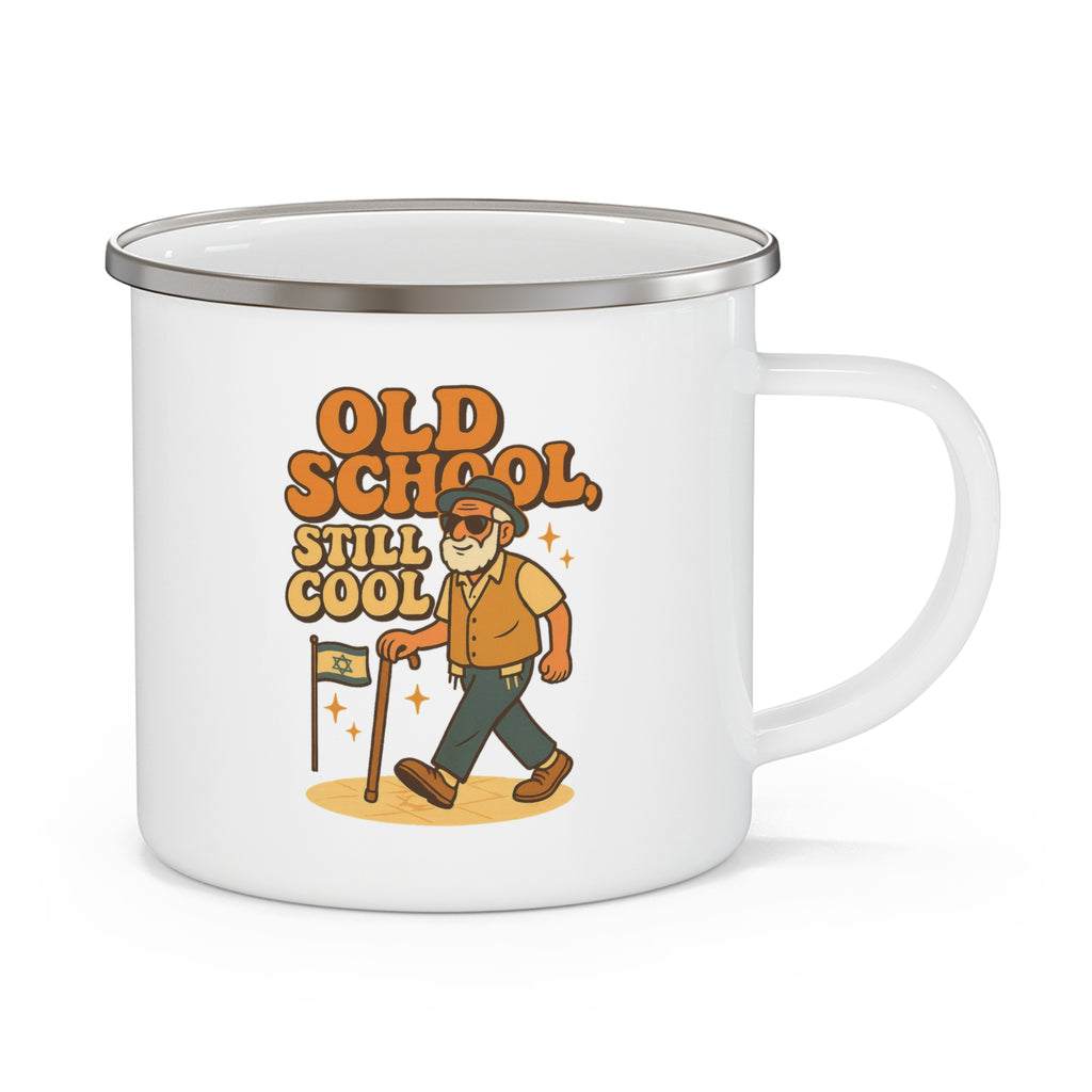 Old School Grandpa Enamel Camping Mug - American Zionist