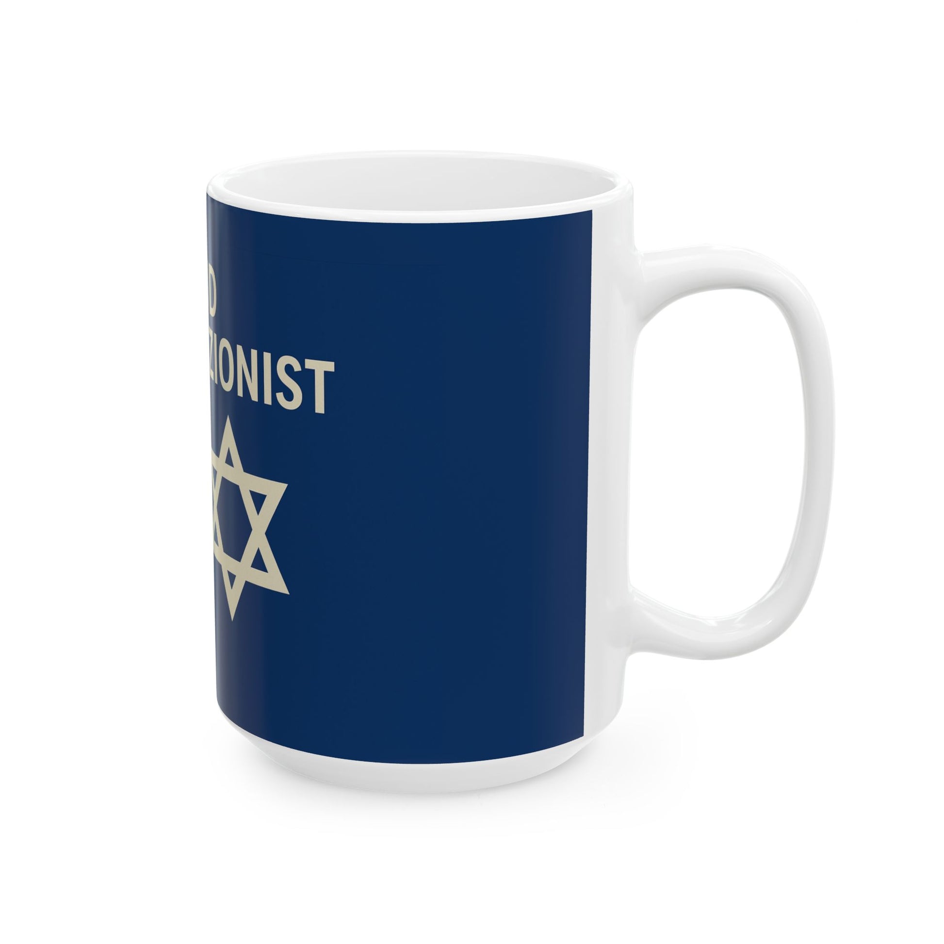 Blue Proud American Zionist Ceramic Mug, (11oz, 15oz) - American Zionist
