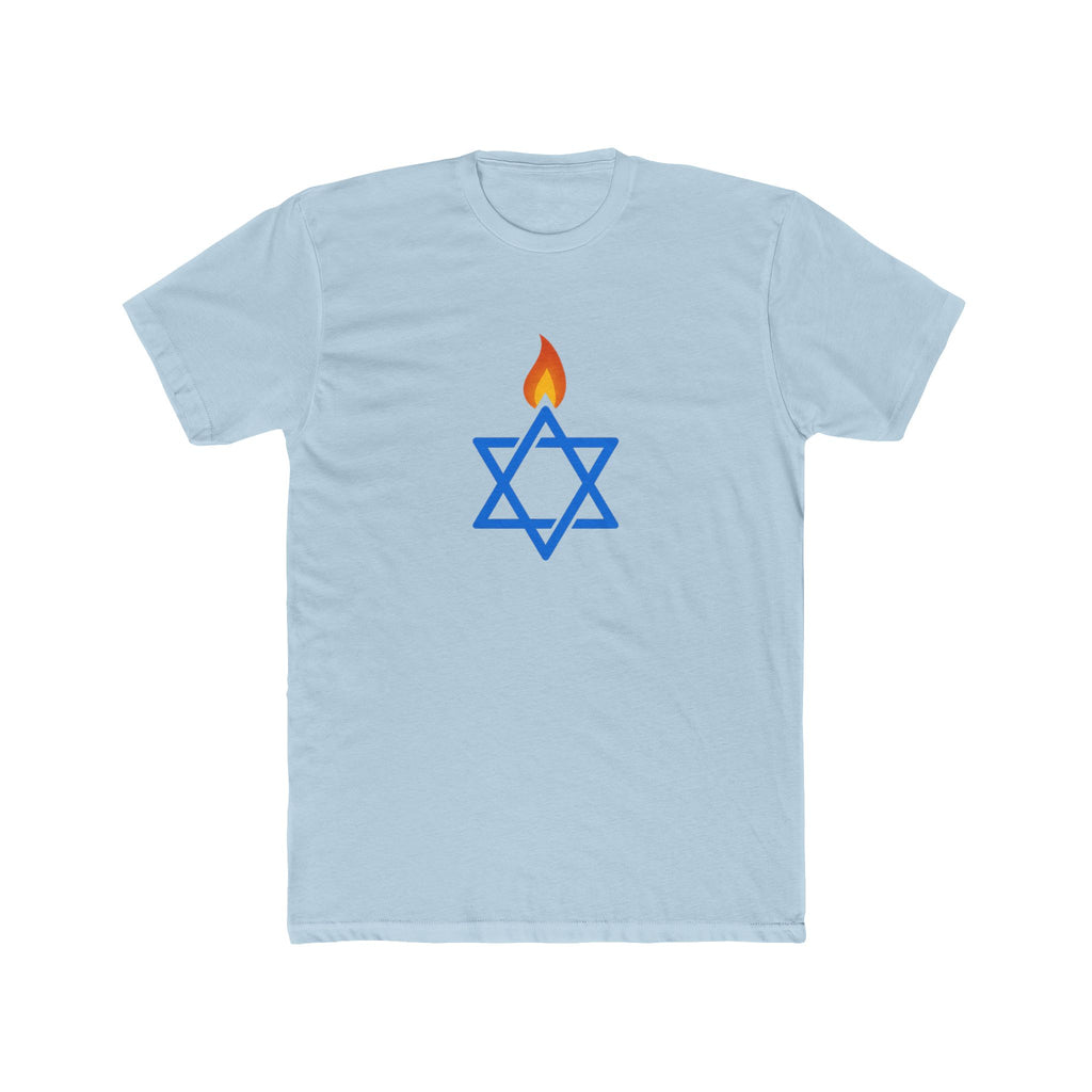 Fire Stars Of David Unisex Cotton Crew Tee - American Zionist