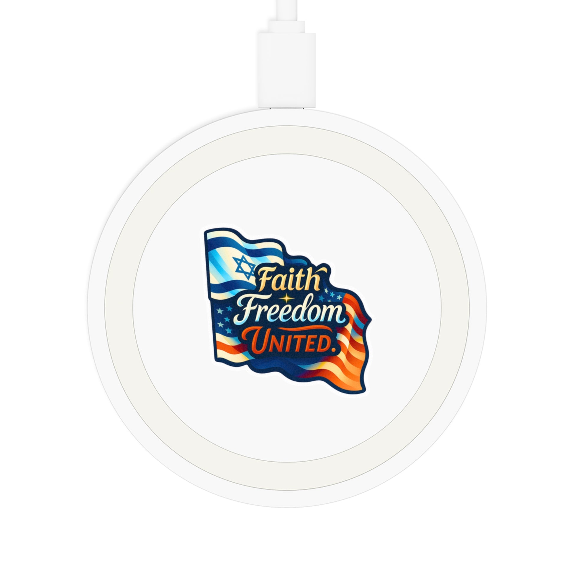 Faith Freedom United Quake Wireless Charging Pad - American Zionist