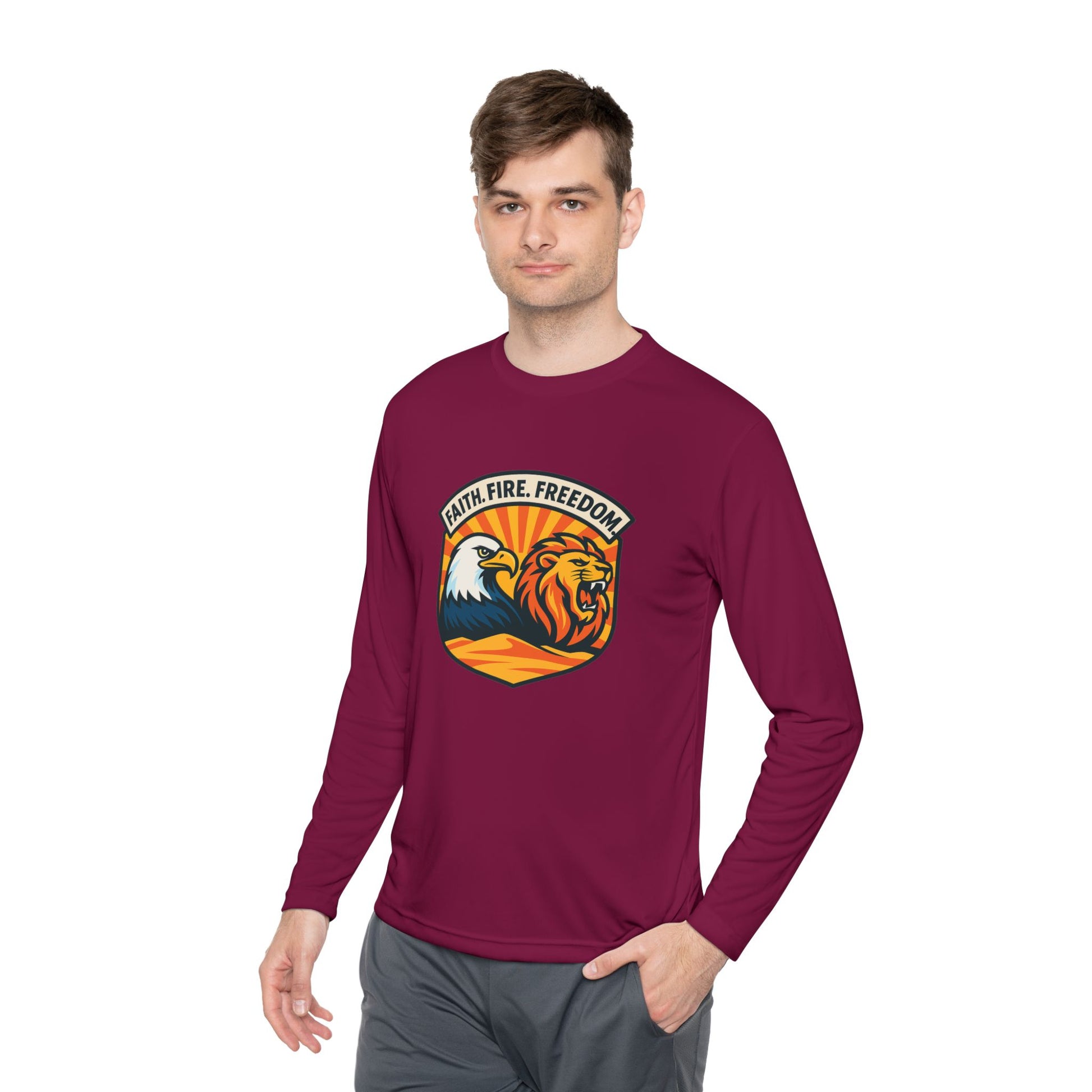Lions Eagles Rise Unisex Lightweight Long Sleeve Tee - American Zionist