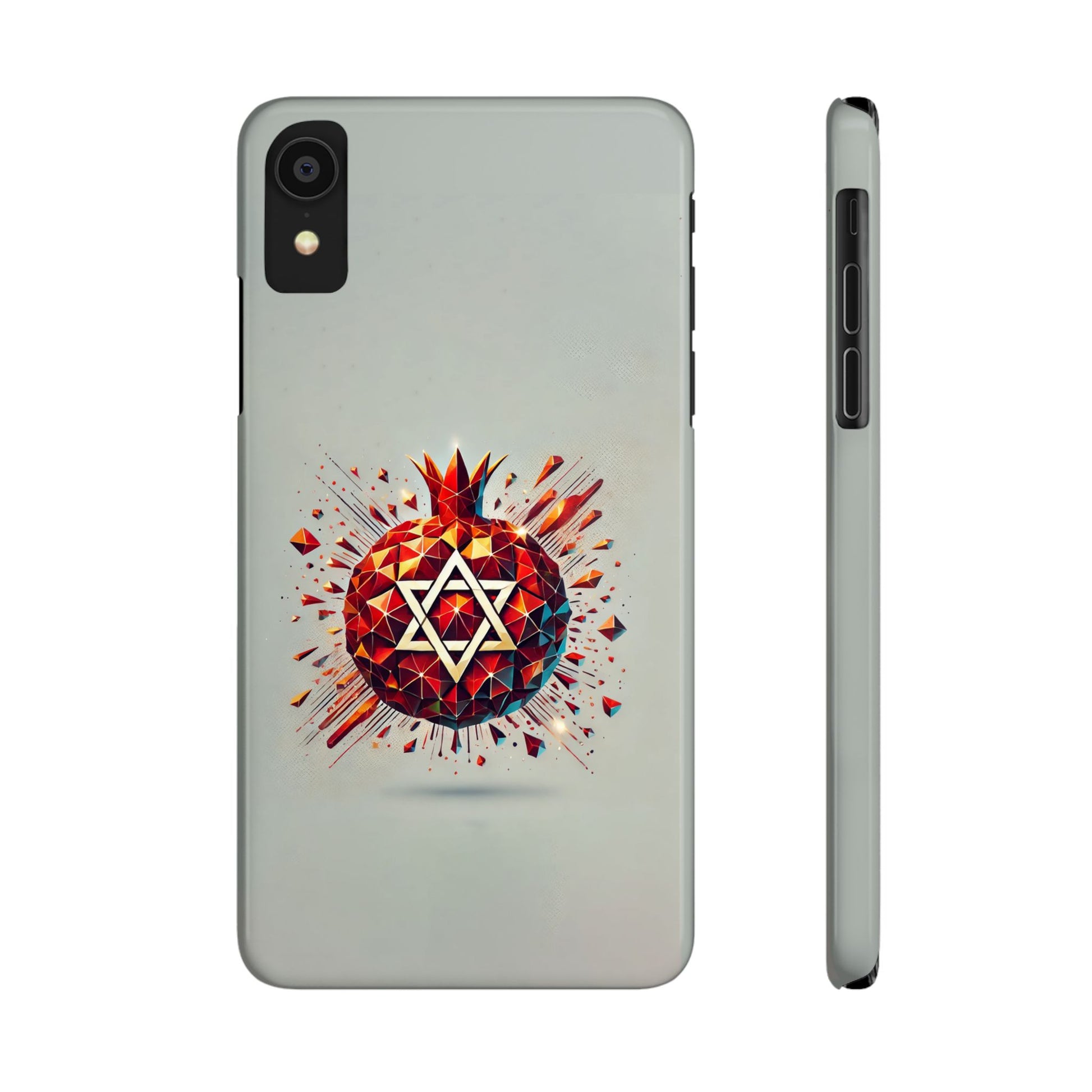 Pomegranate Star of David Slim Phone Cases - American Zionist