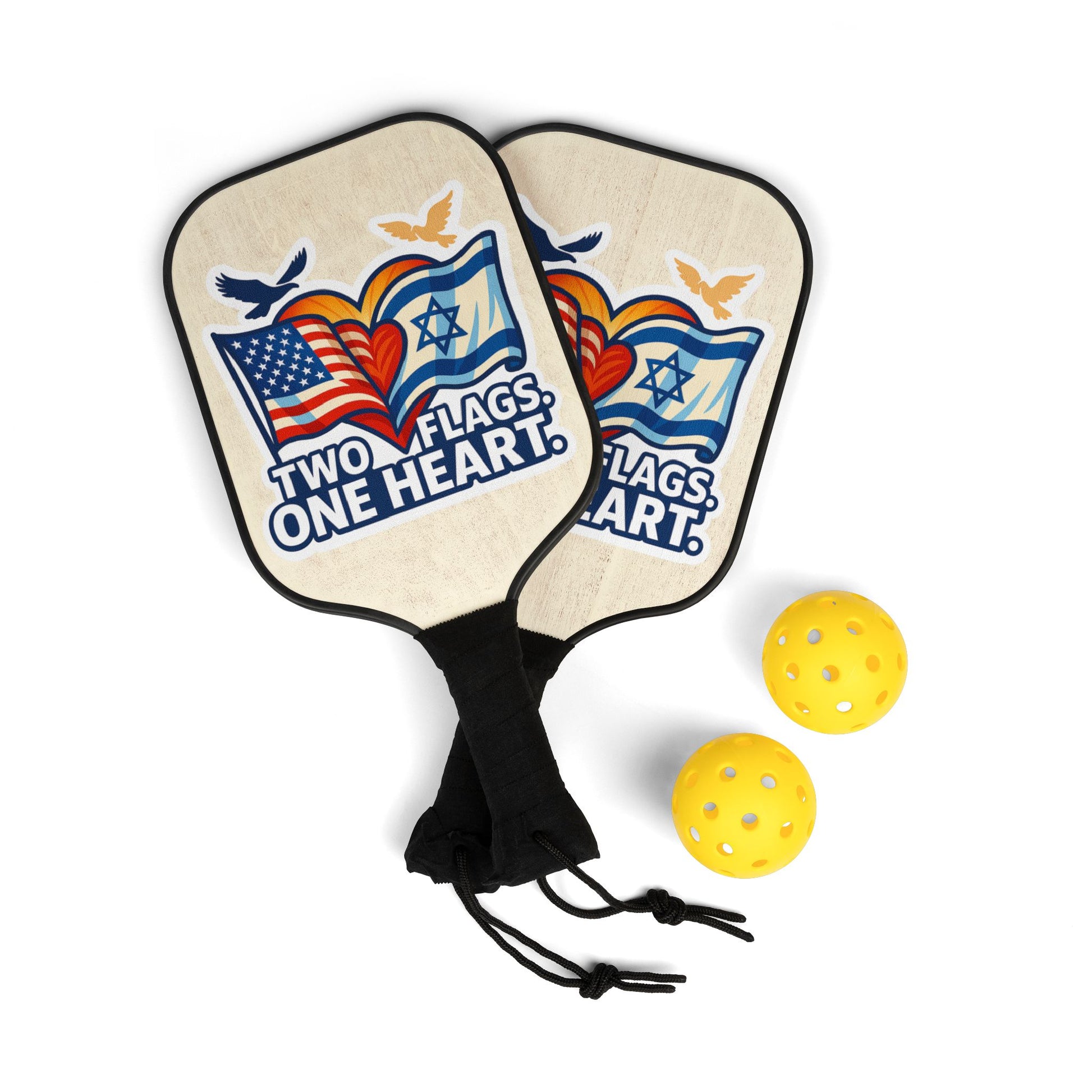 Two Flags One Heart Pickleball Kit - American Zionist
