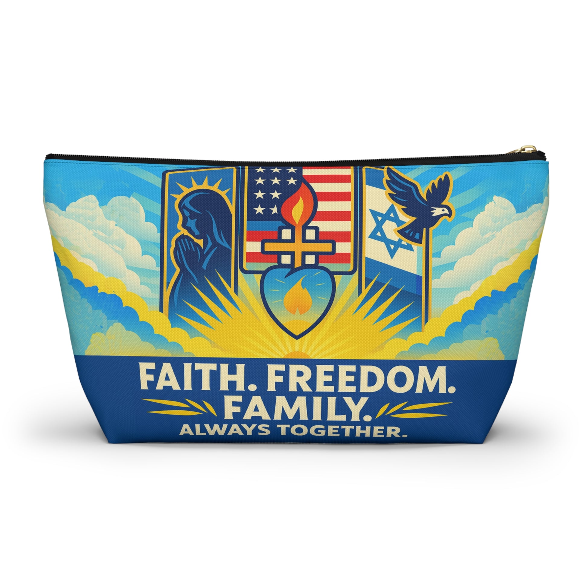 Guided by Faith's Flame Accessory Pouch w T - bottom - American Zionist