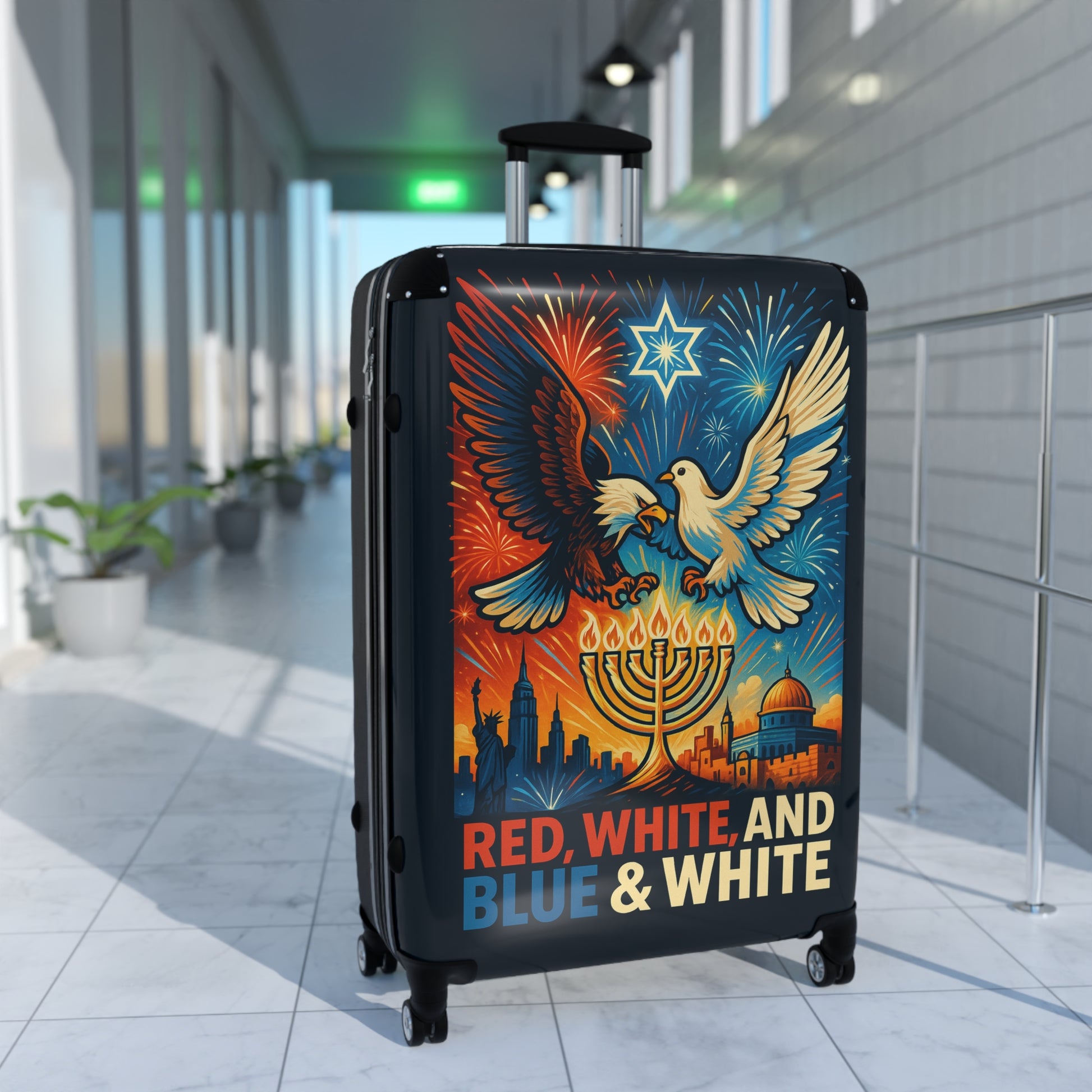Red White and Blue Premium Suitcase - American Zionist