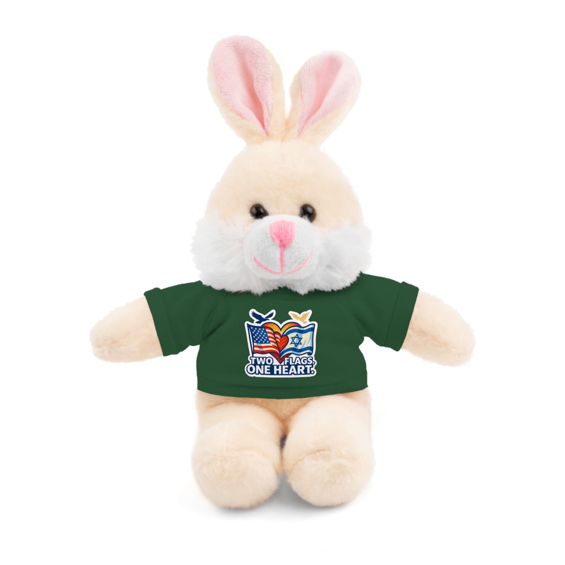 Two Flags. One Heart Stuffed Animals with Tee - American Zionist