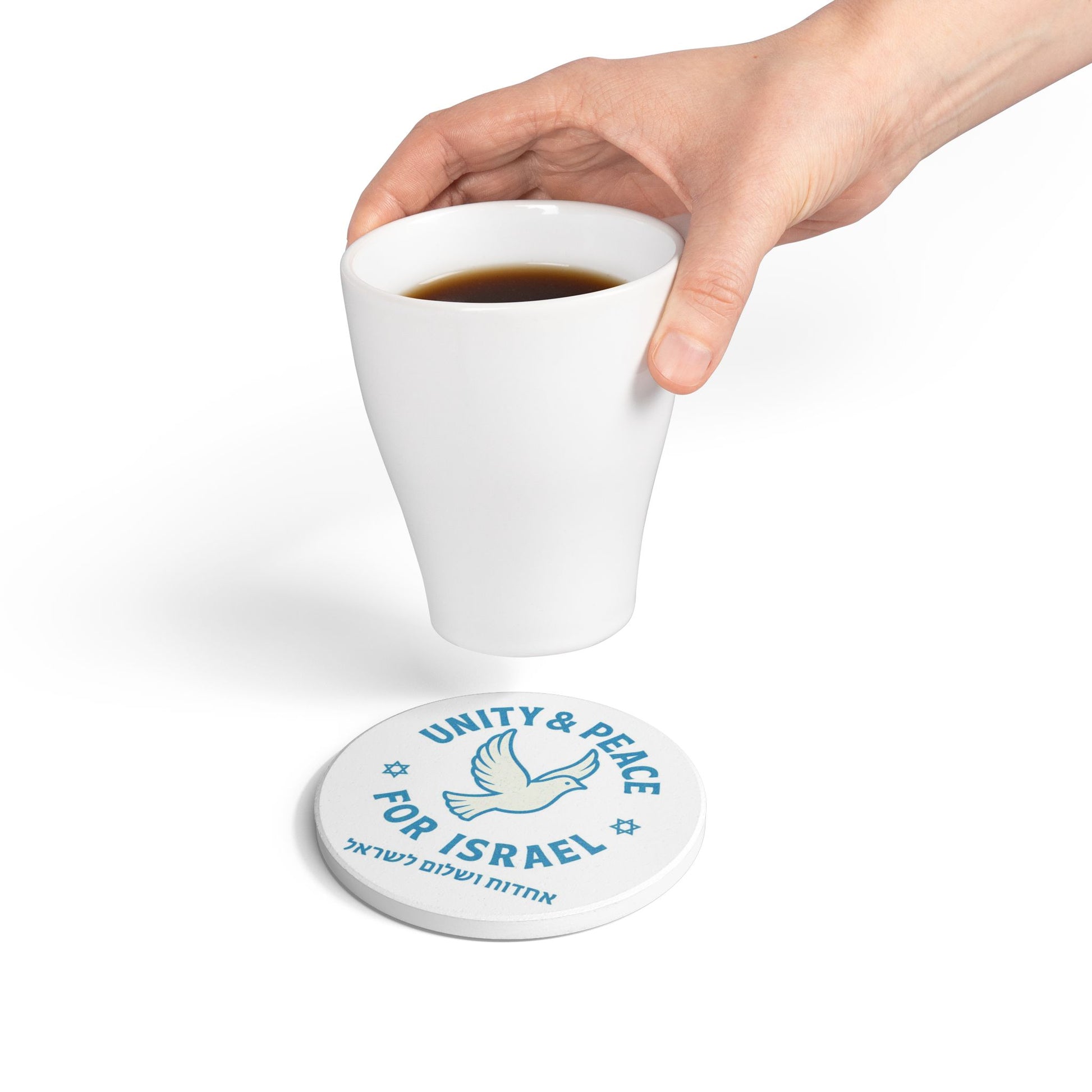 Unity Peace For Israel Ceramic Coaster - American Zionist