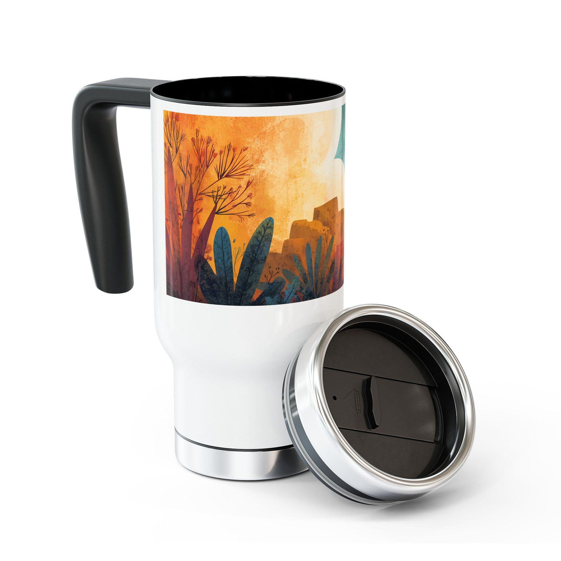 Jerusalem Adventurer Stainless Steel Travel Mug with Handle, 14oz - American Zionist