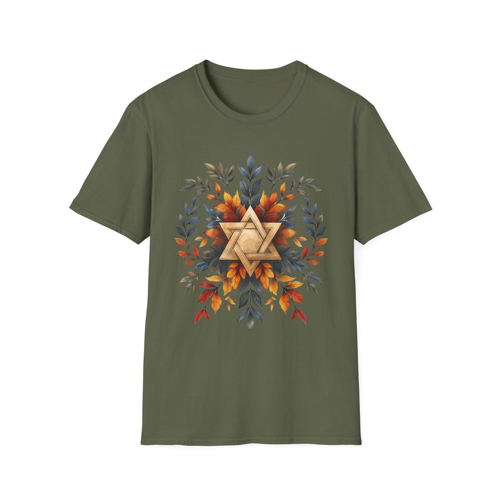 Star of David Wreath Unisex Softstyle T-Shirt - American Zionist
