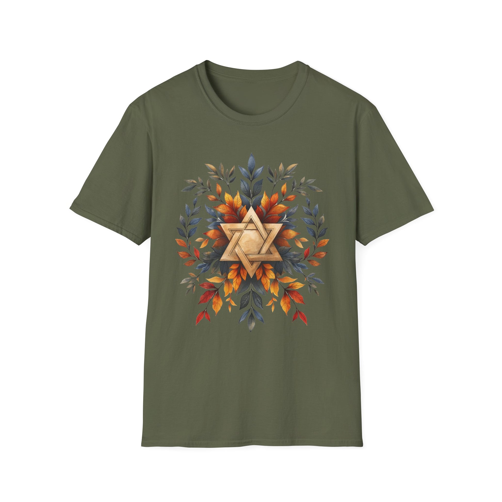 Star of David Wreath Unisex Softstyle T-Shirt - American Zionist
