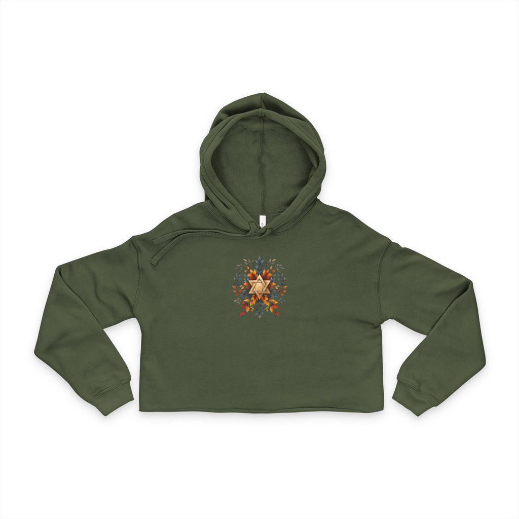 Star of David Wreath Women's Cropped Hoodie - American Zionist