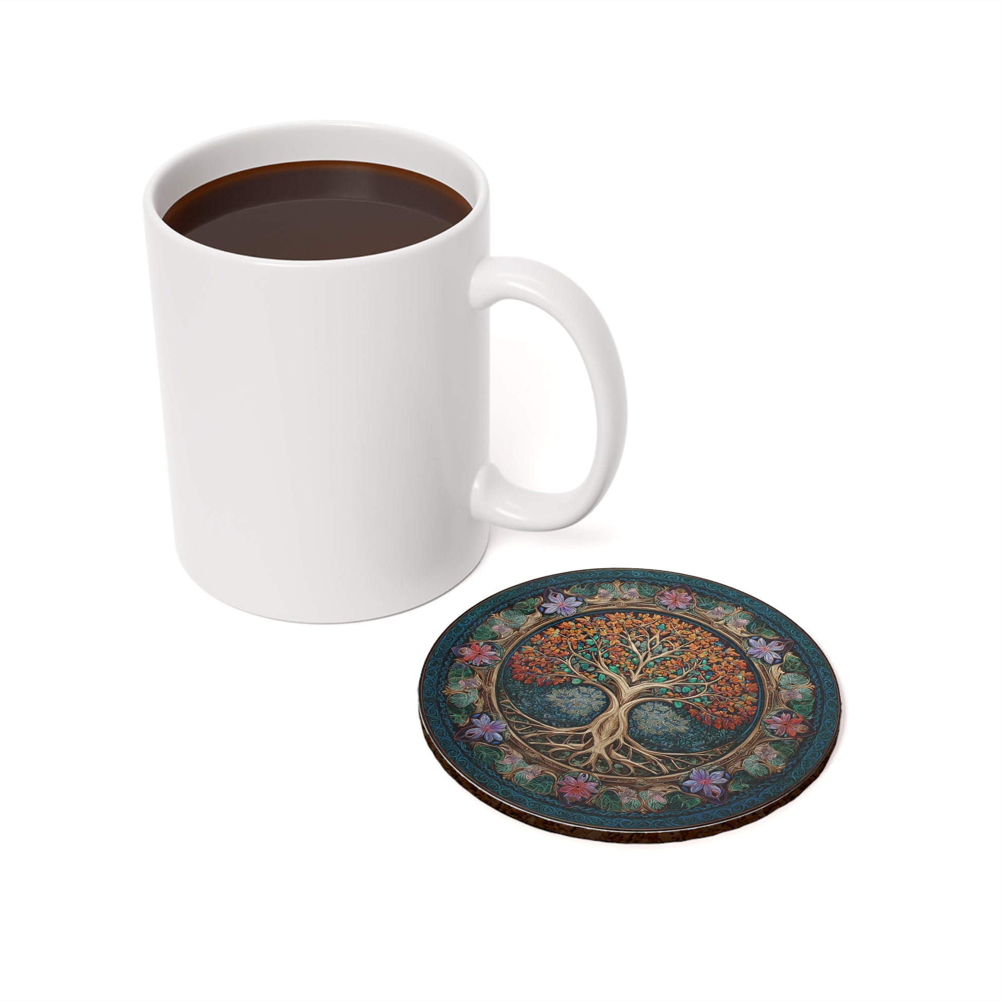 Blossoming Seasons Cork Back Coaster - American Zionist