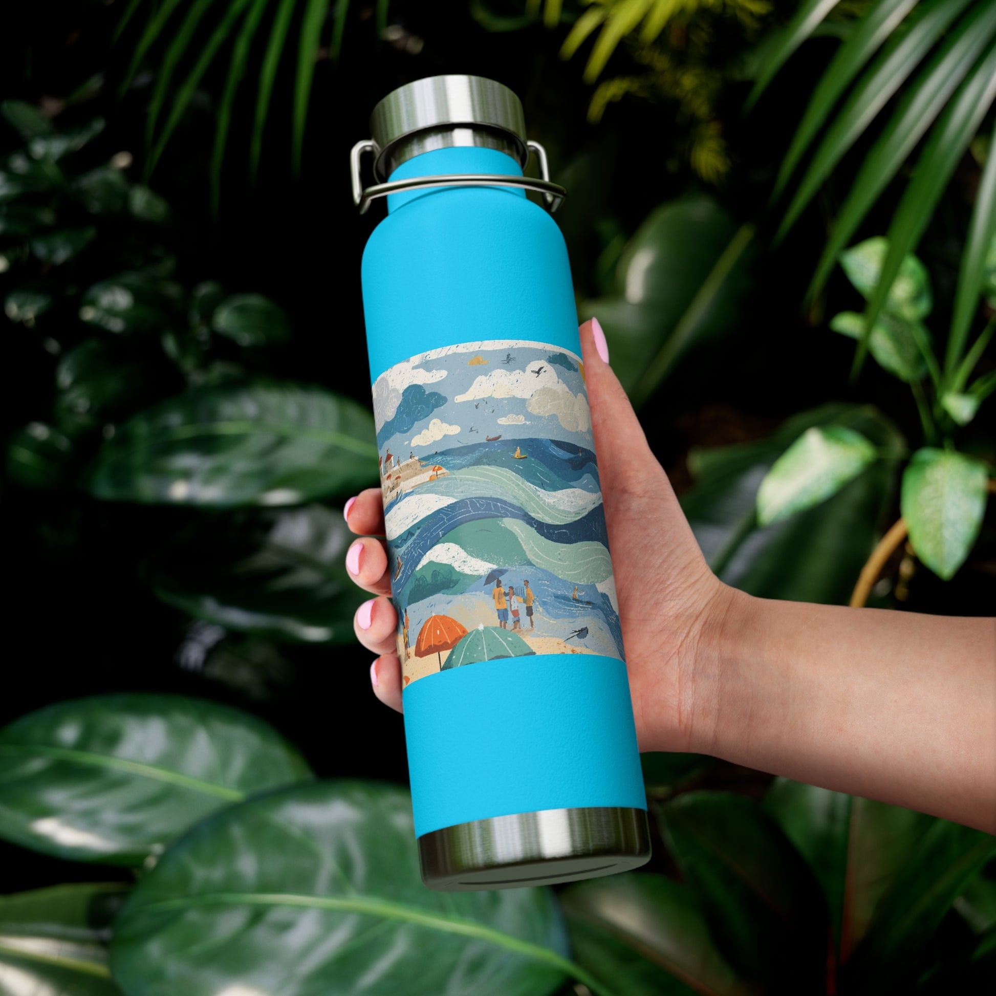 Tel Aviv Beach Copper Vacuum Insulated Bottle, 22oz - American Zionist