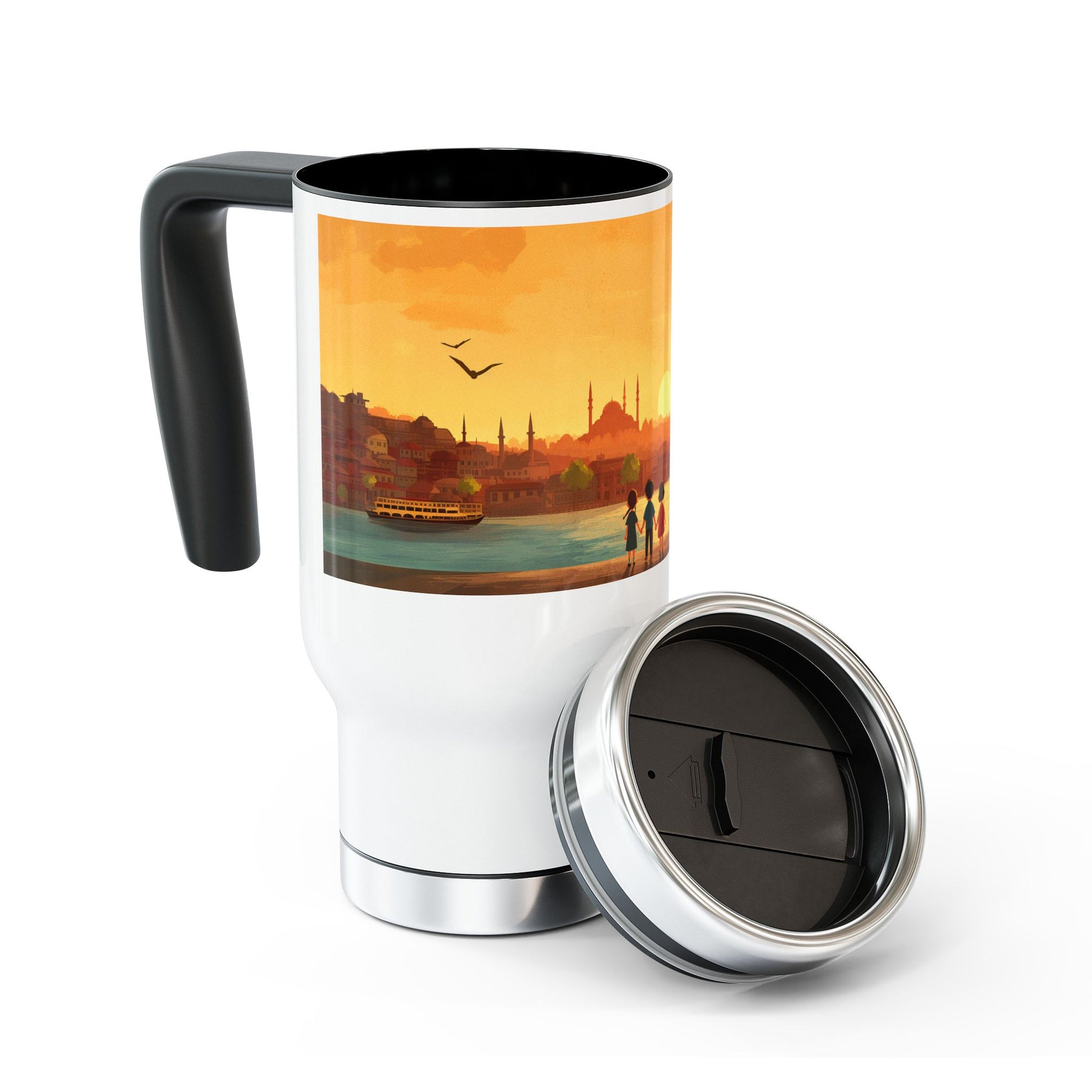 Kids by the Bay Stainless Steel Travel Mug with Handle, 14oz - American Zionist