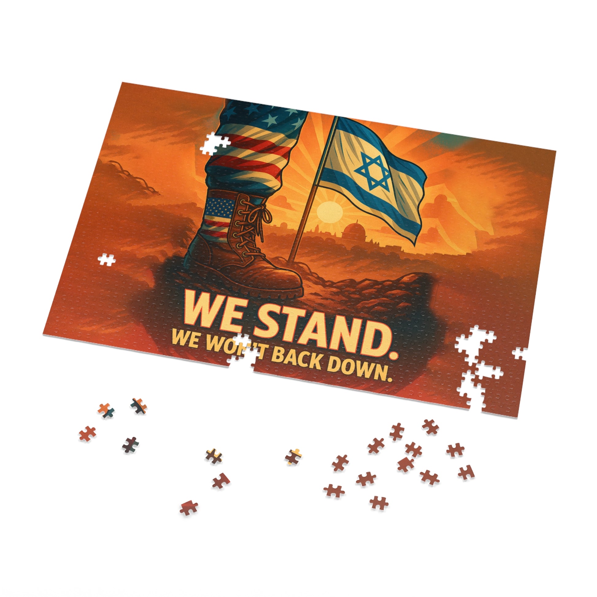 We Stand Jigsaw Puzzle with Tin - American Zionist