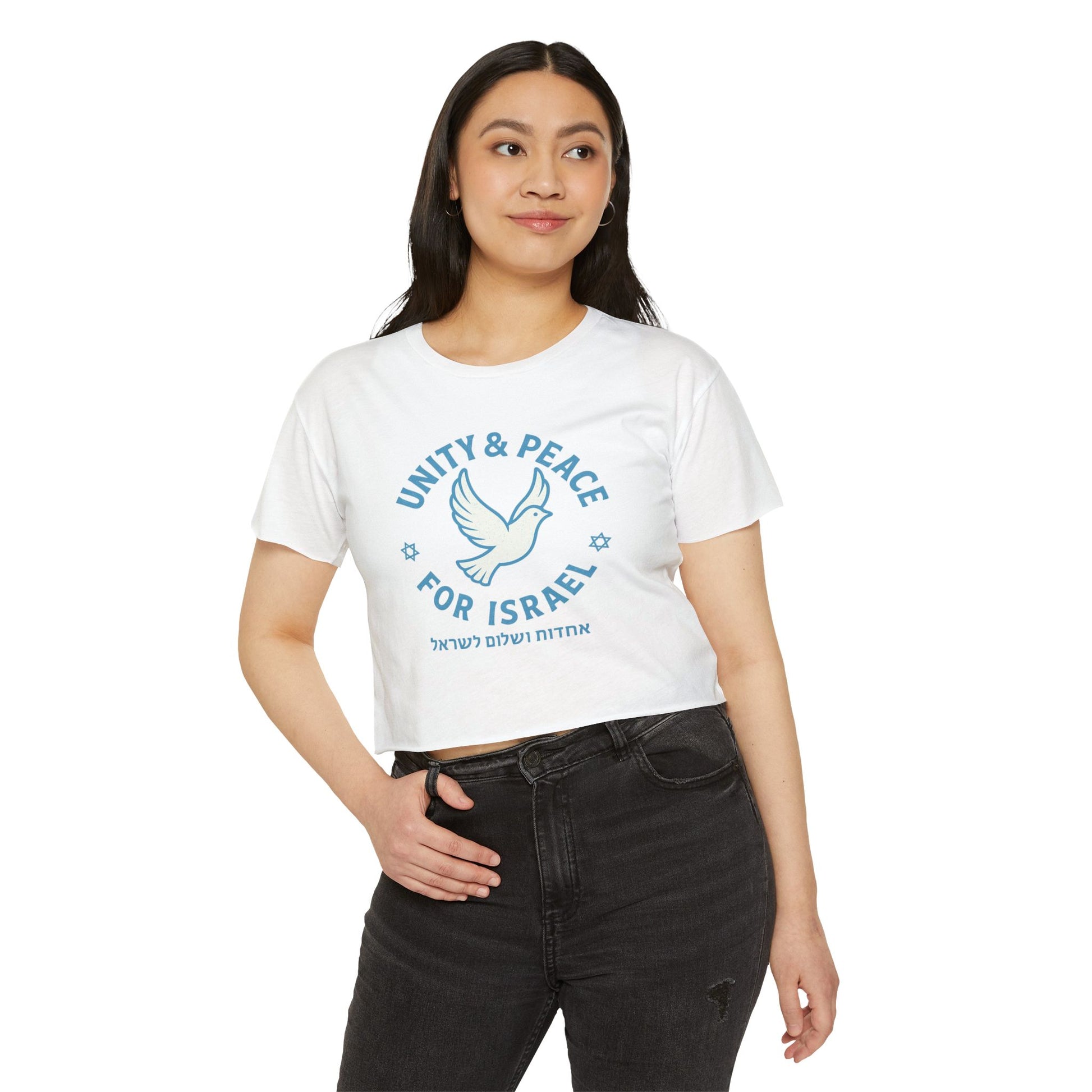 Unity Peace For Israel Women's Festival Crop Top - American Zionist