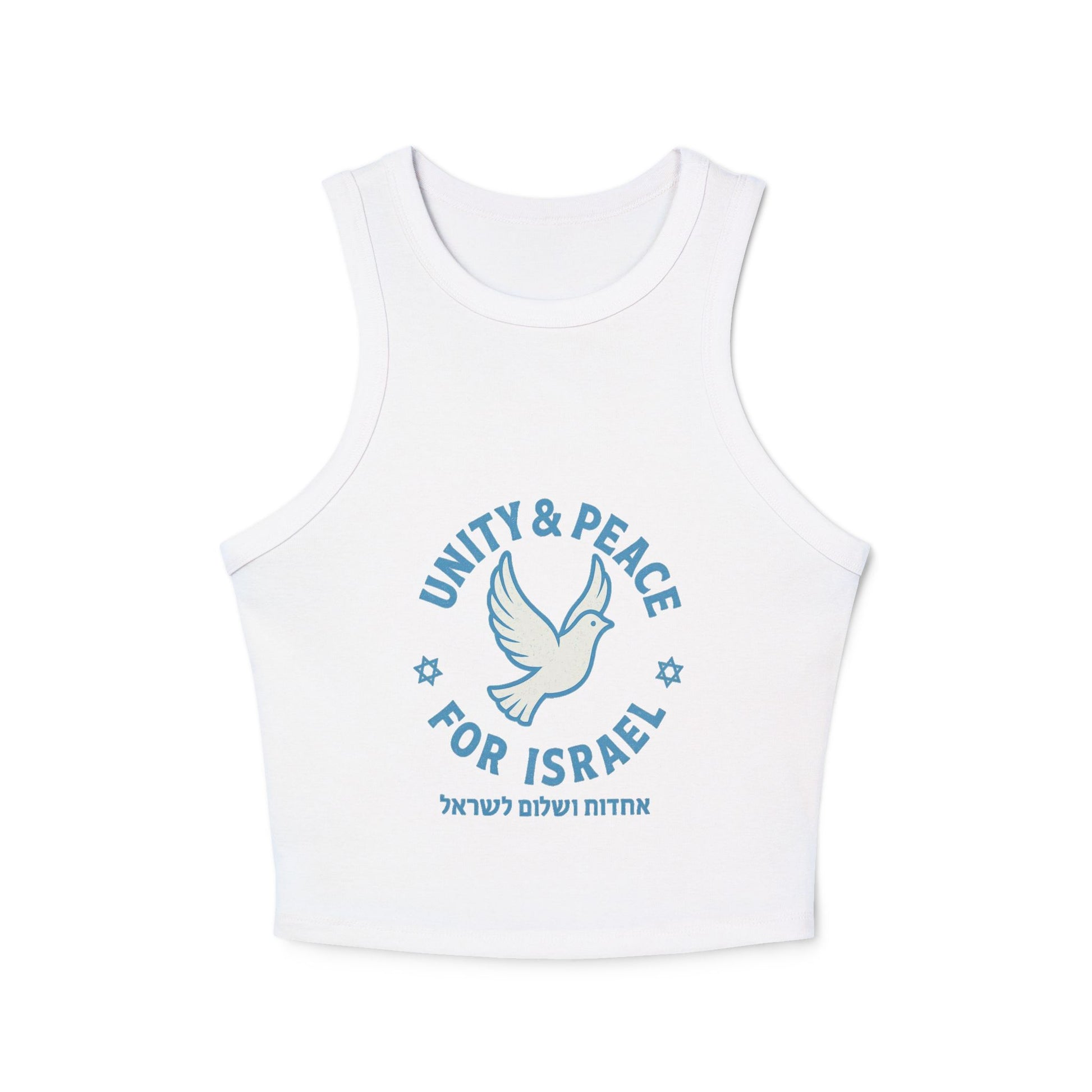 Unity Peace For Israel Women's Micro Rib Racer Tank Top - American Zionist