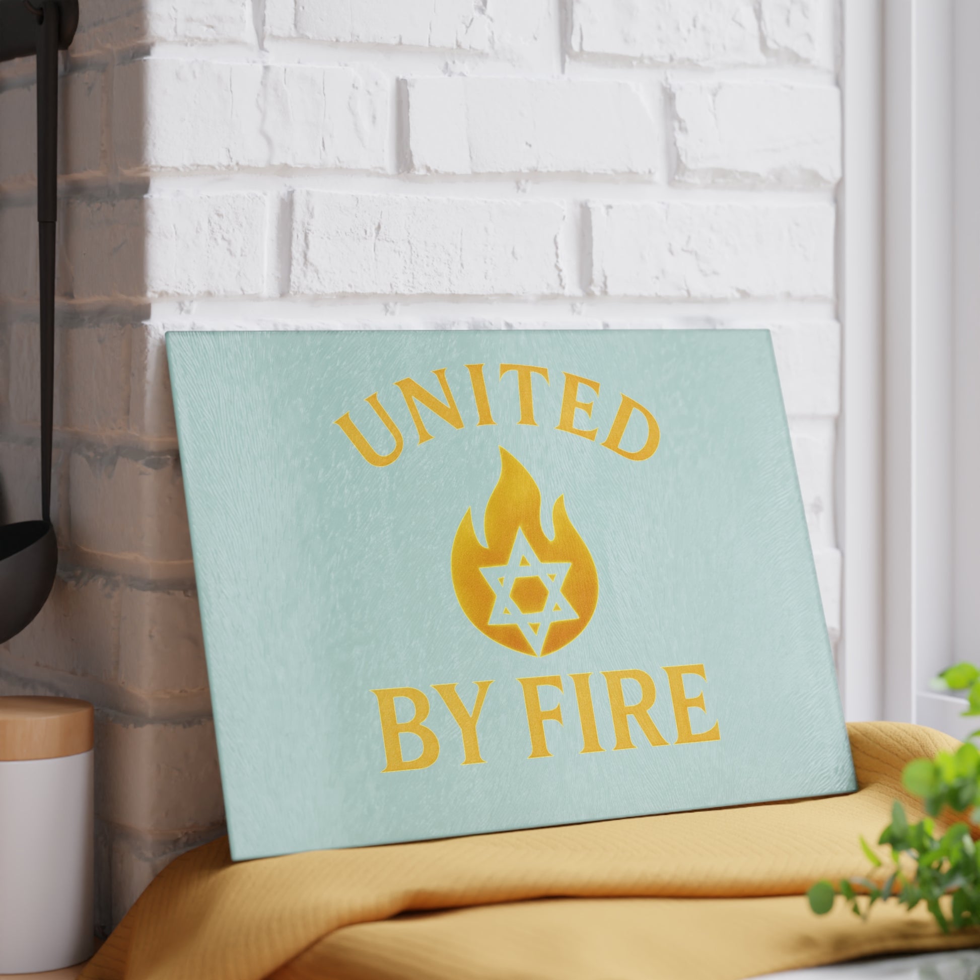 United by Fire Glass Cutting Board - American Zionist