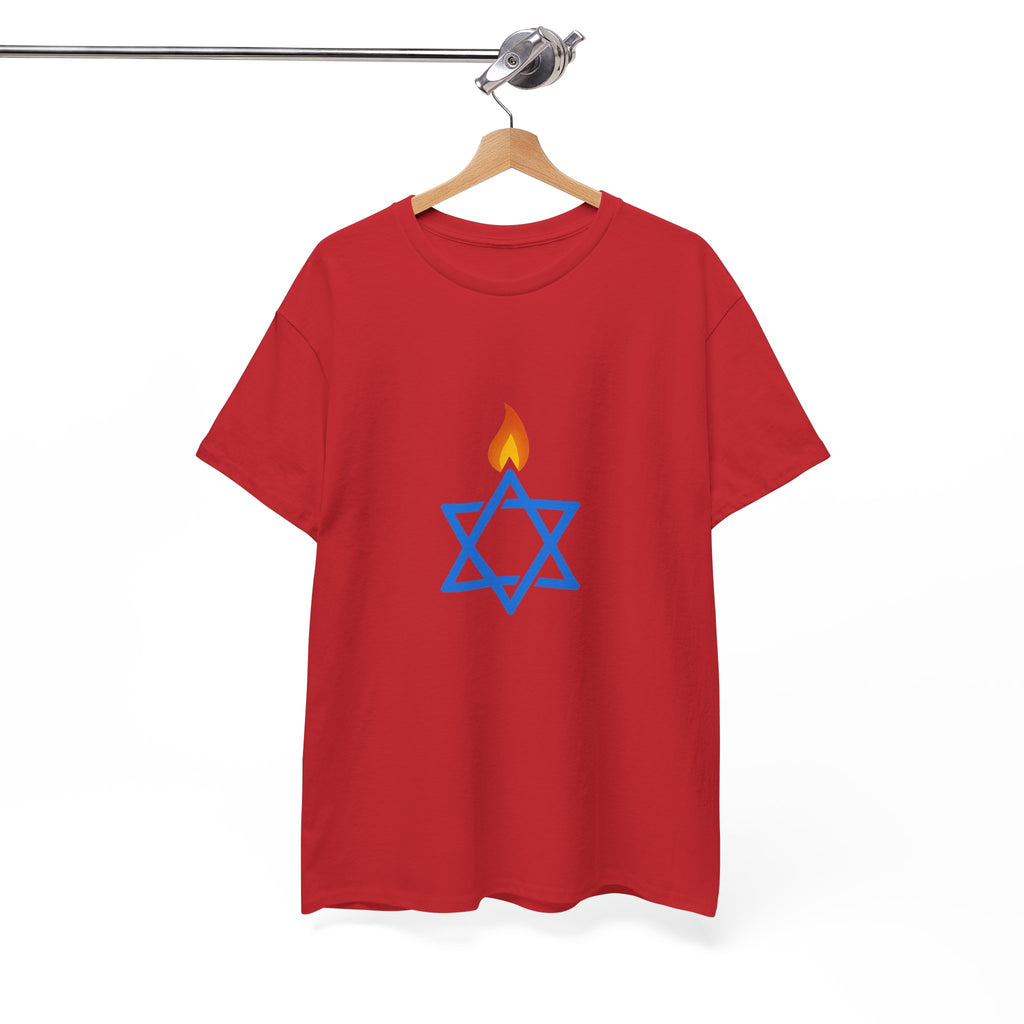 Fire Stars Of David Unisex Heavy Cotton Tee - American Zionist
