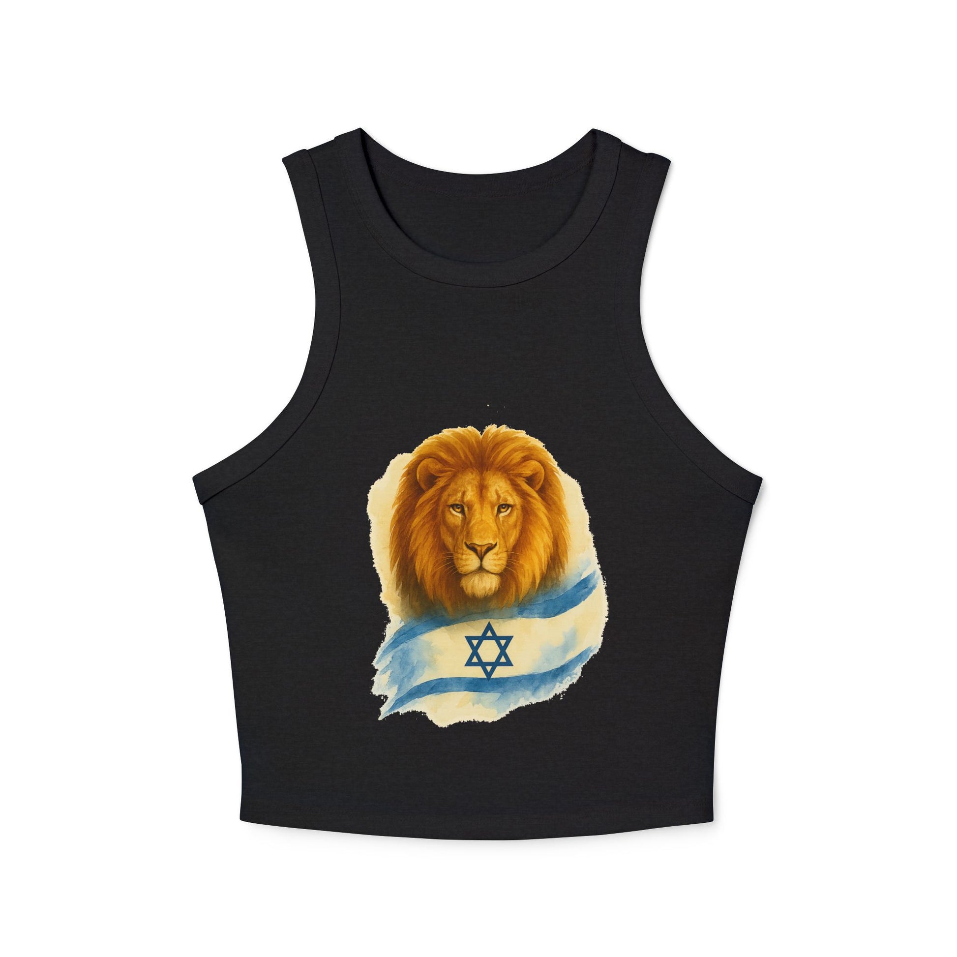 Lion Of Israel Women's Micro Rib Racer Tank Top - American Zionist