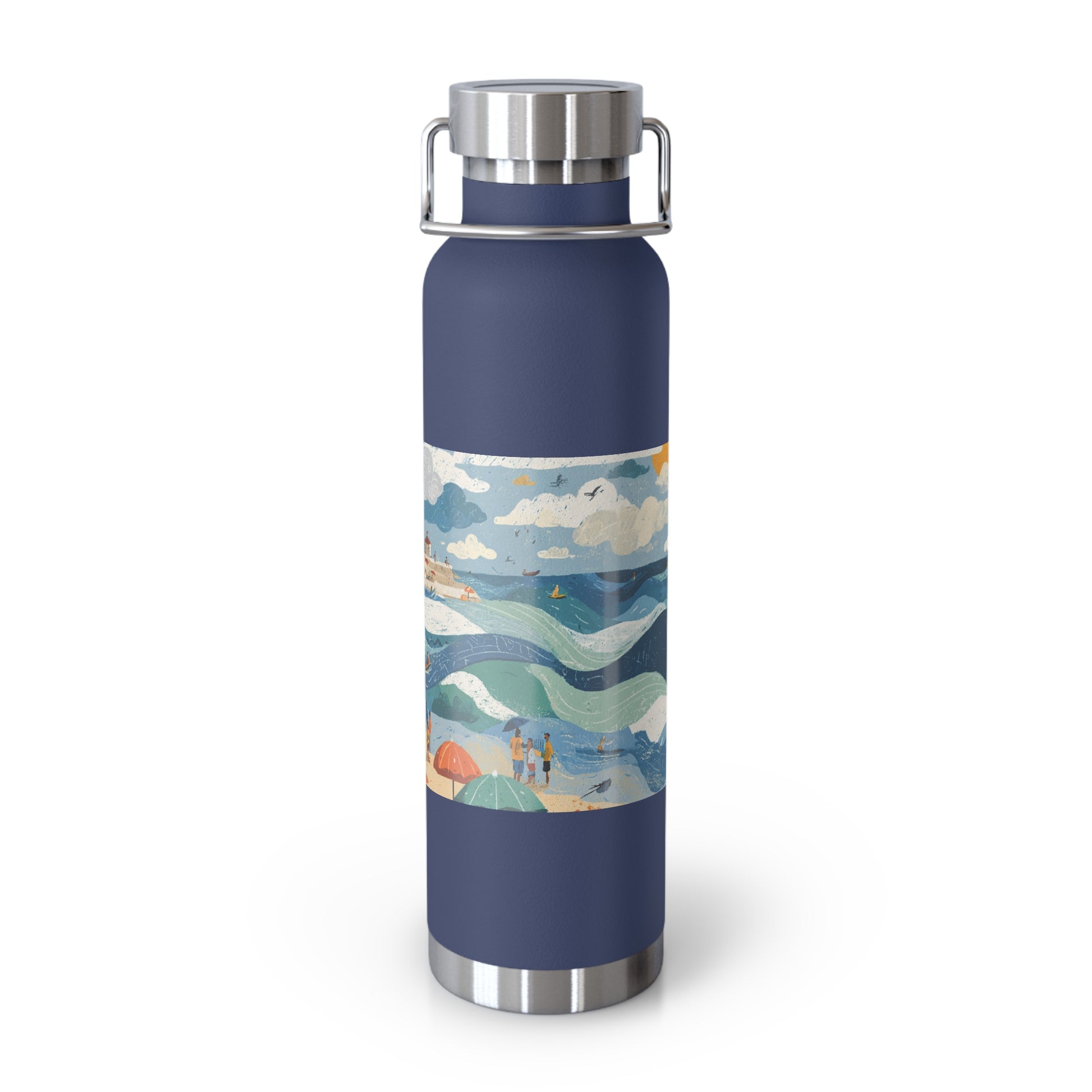 Tel Aviv Beach Copper Vacuum Insulated Bottle, 22oz - American Zionist