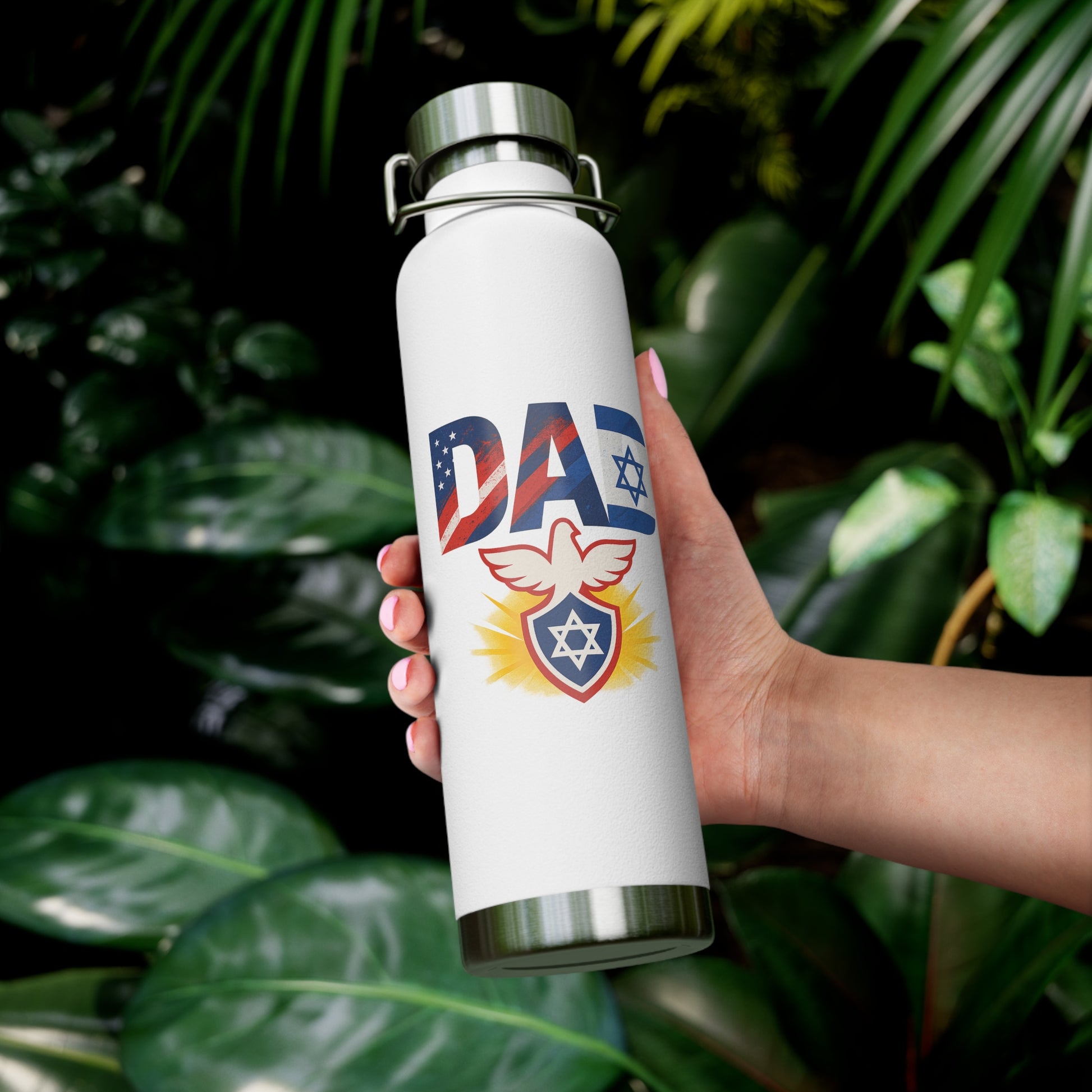 Patriotic Dad Copper Vacuum Insulated Bottle, 22oz - American Zionist