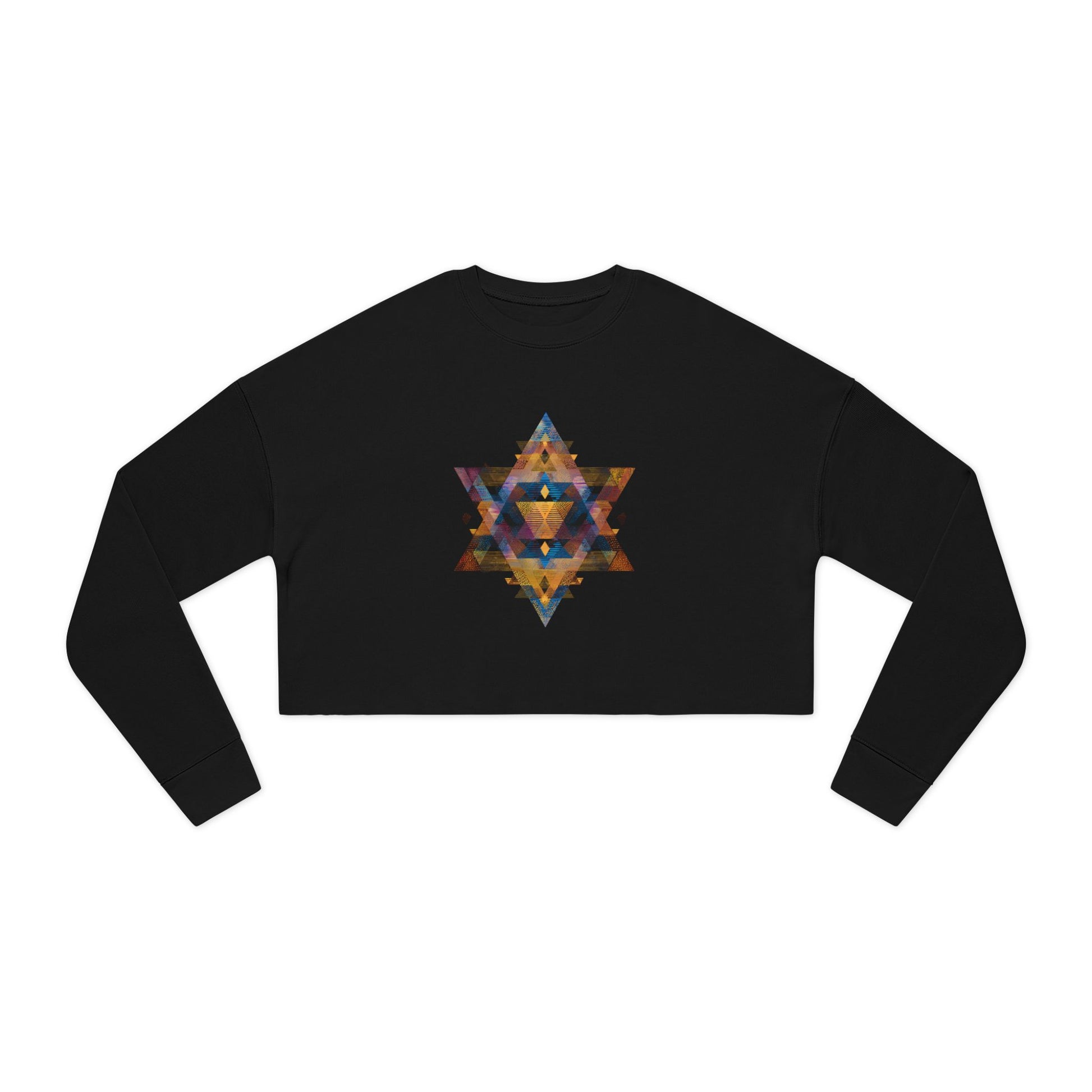 Star of David Geometric Women's Cropped Sweatshirt - American Zionist