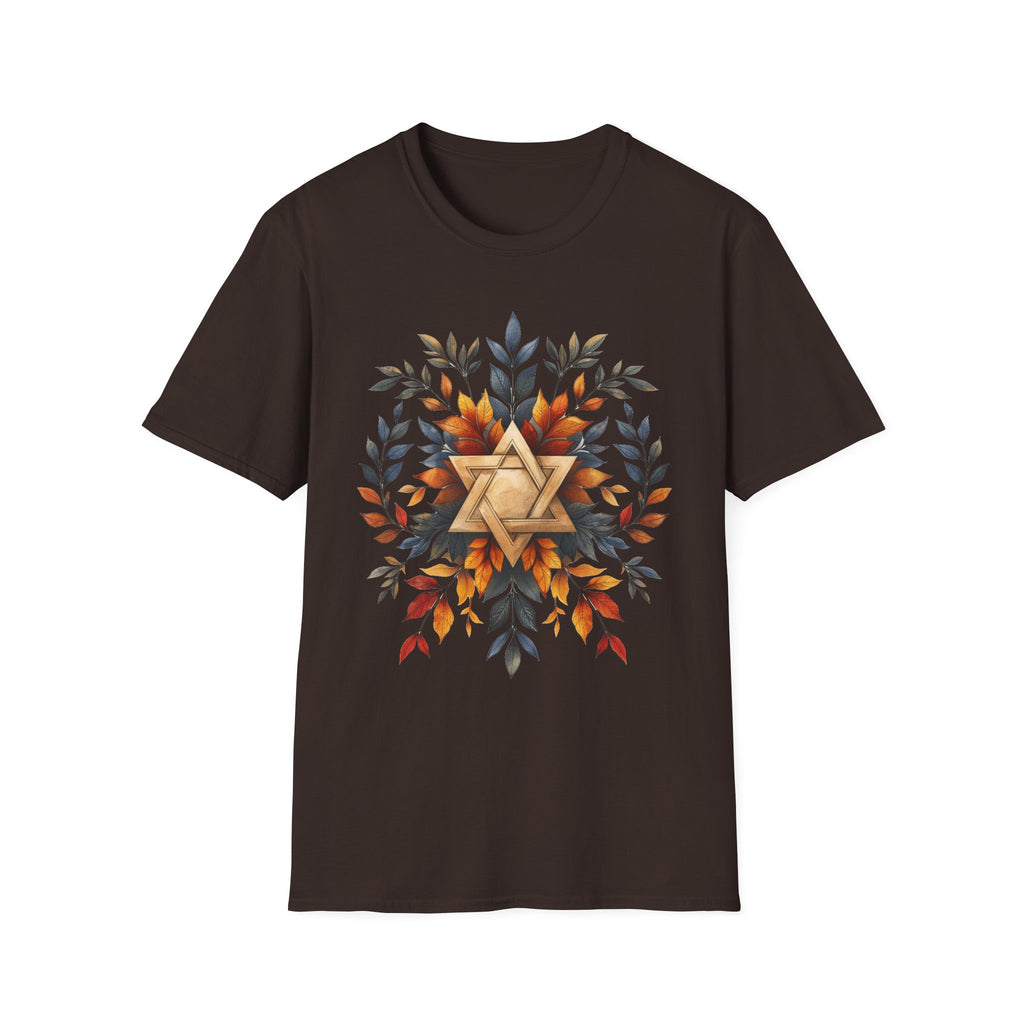 Star of David Wreath Unisex Softstyle T-Shirt - American Zionist