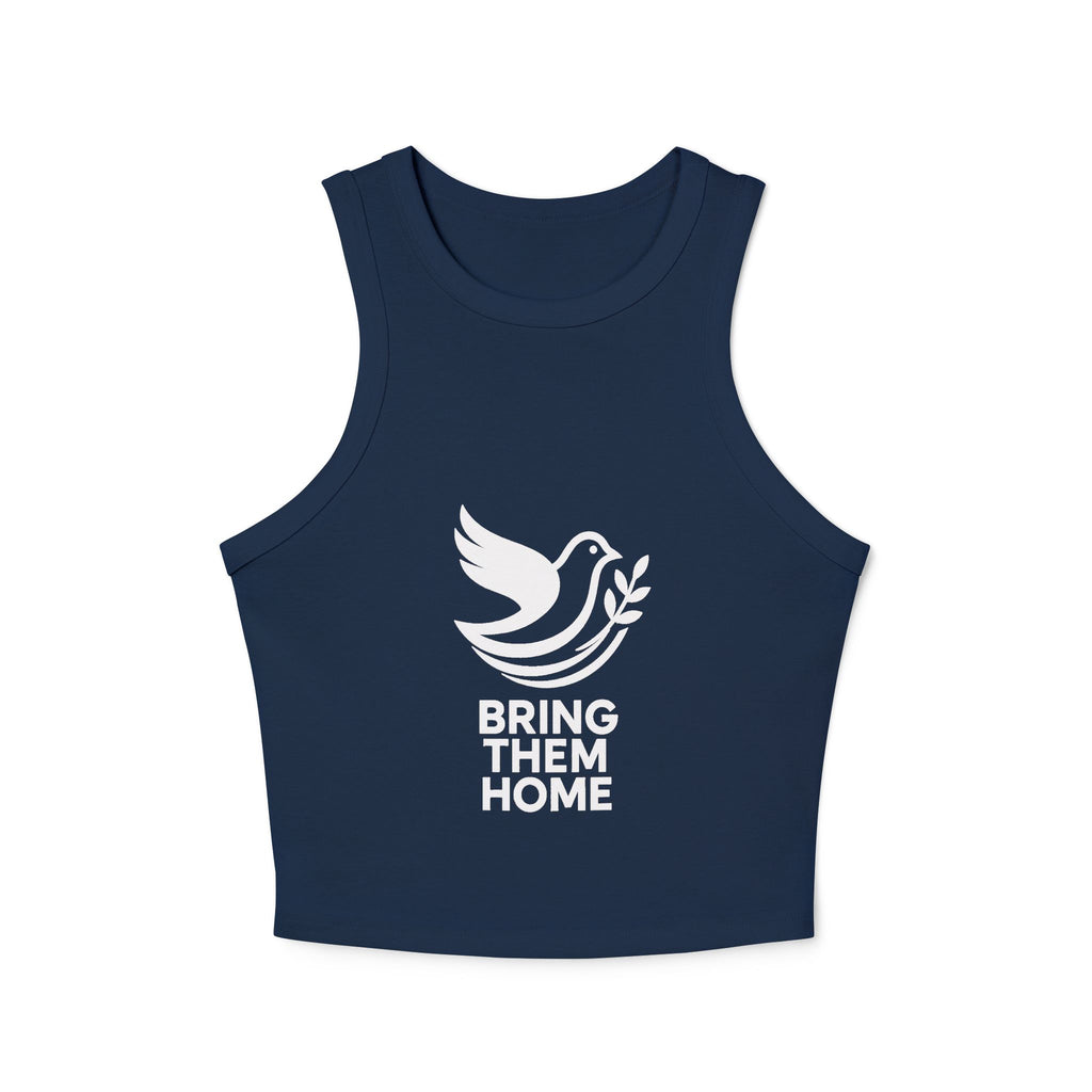 Dove Bring Them Home Women's Micro Rib Racer Tank Top - American Zionist