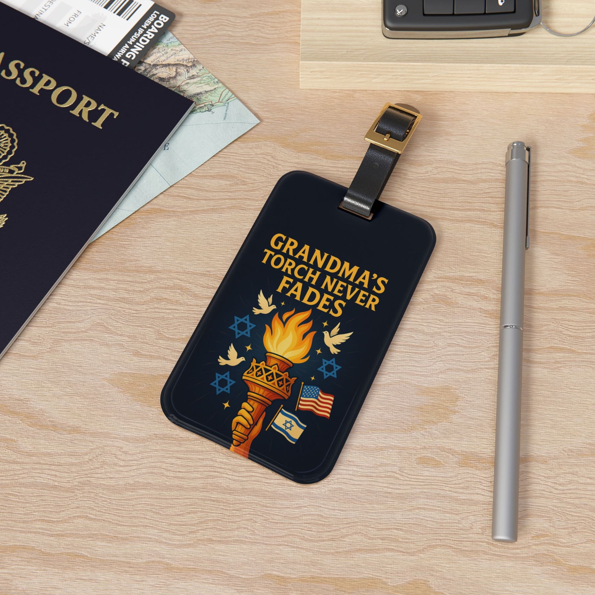 Grandma's Torch Luggage Tag - American Zionist
